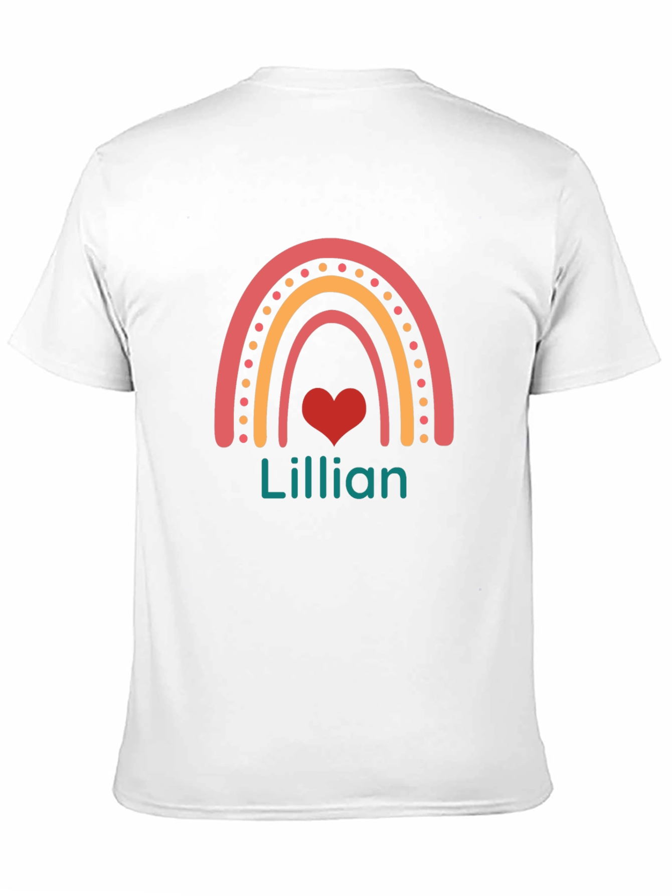 Personalized Lillian Rainbow Heart T-Shirt