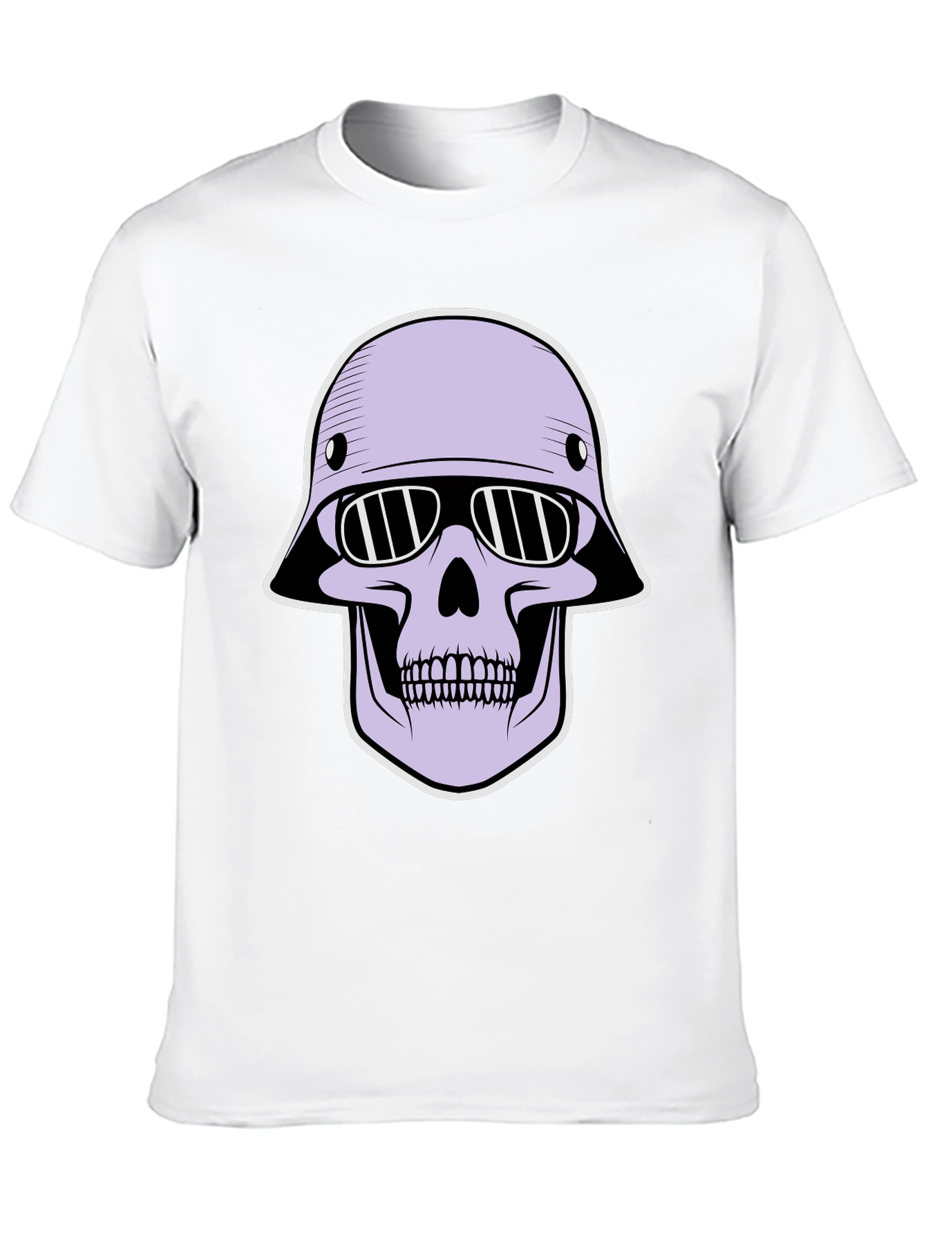 Skull Helmet Graphic Tee - Edgy Streetwear