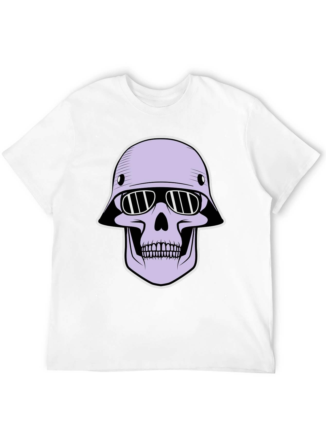 Skull Helmet Graphic Tee - Edgy Streetwear