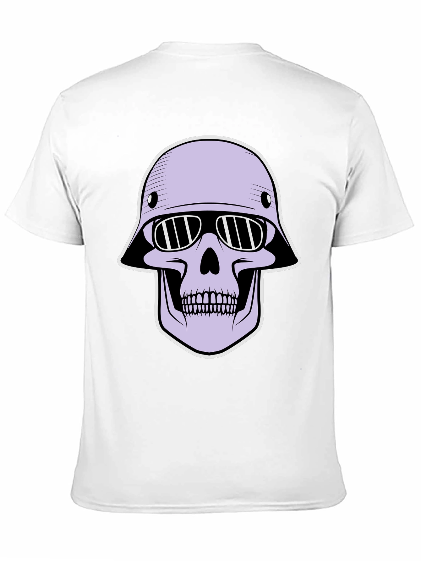 Skull Helmet Graphic Tee - Edgy Streetwear
