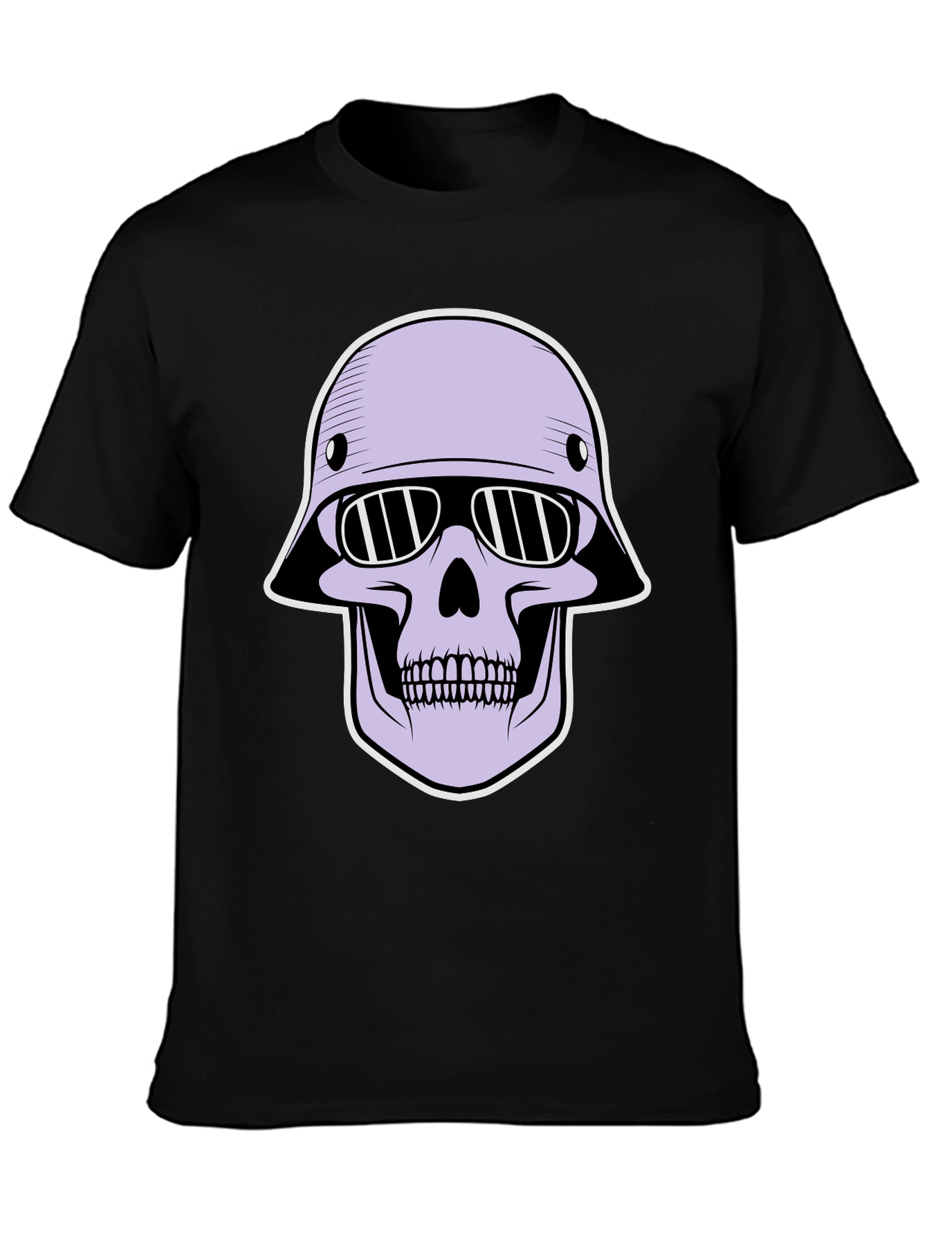 Skull Helmet Graphic Tee - Edgy Streetwear