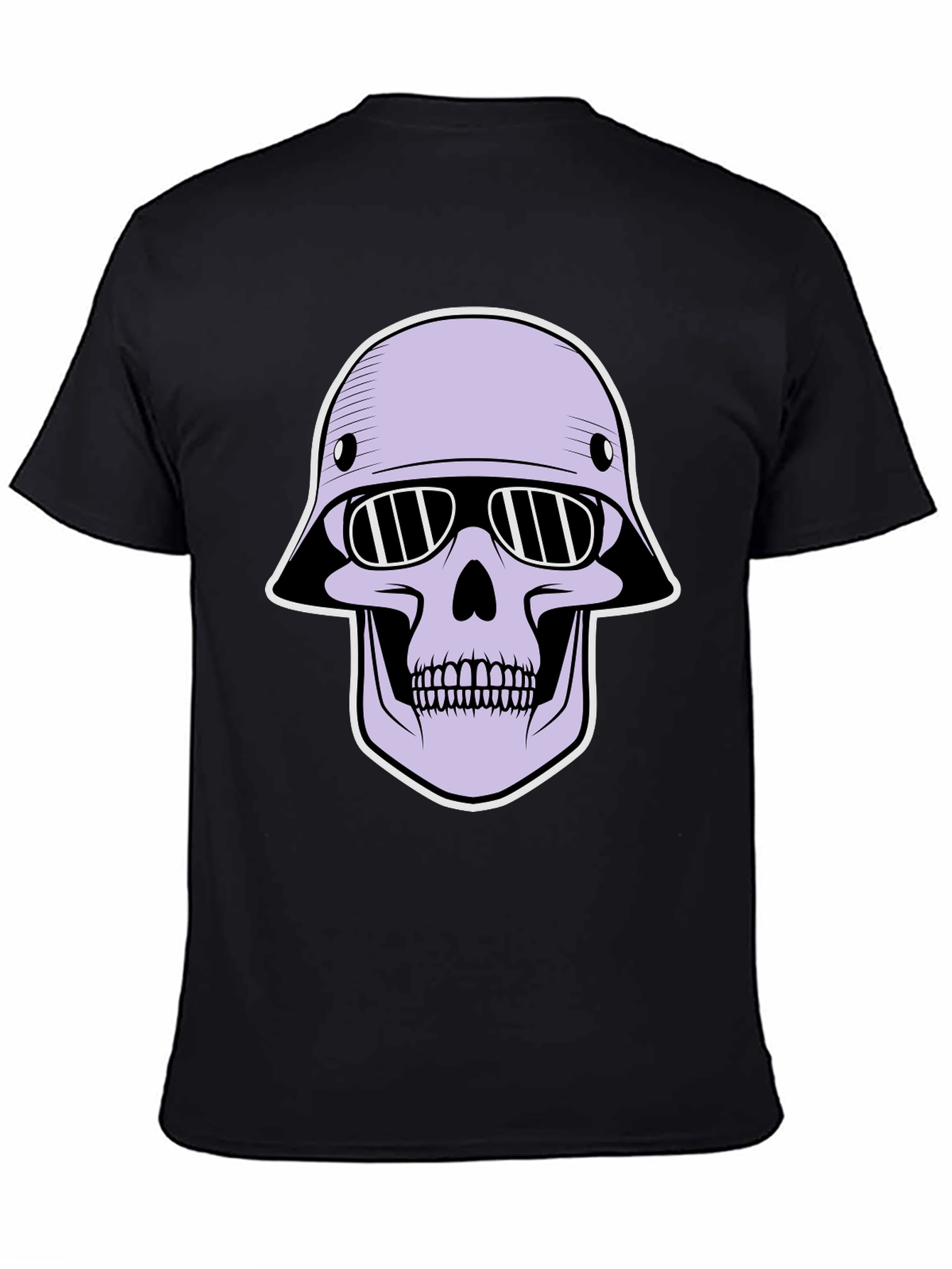 Skull Helmet Graphic Tee - Edgy Streetwear