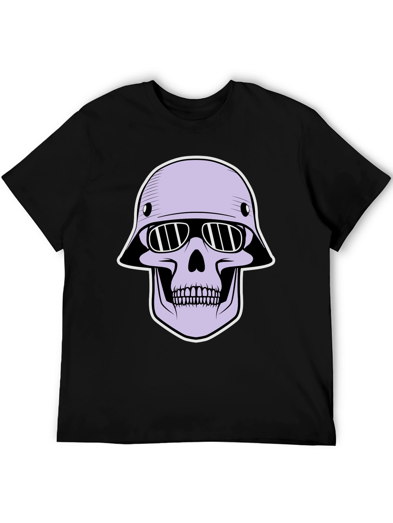 Skull Helmet Graphic Tee - Edgy Streetwear