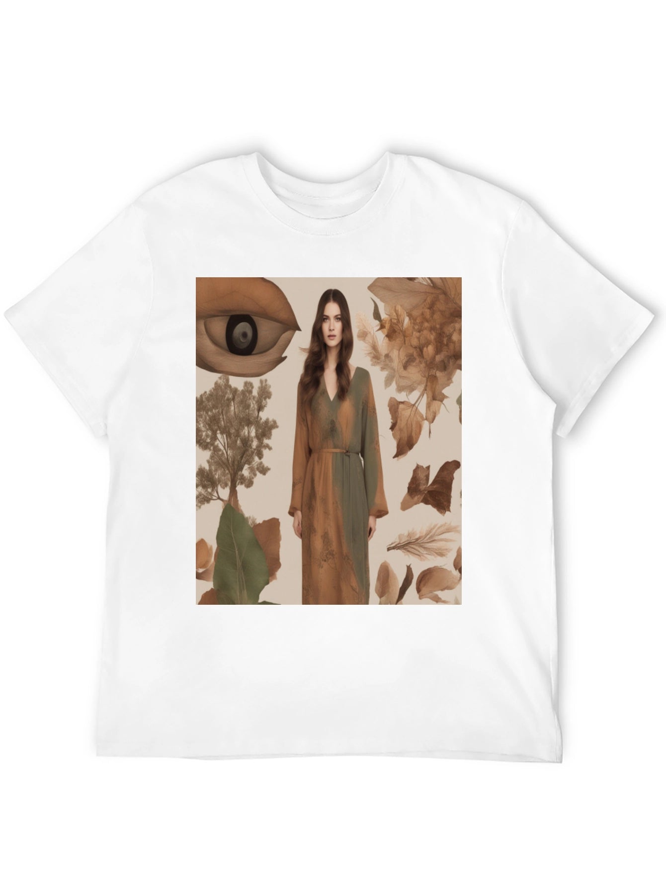 Artistic Eye & Nature Print Black T-Shirt