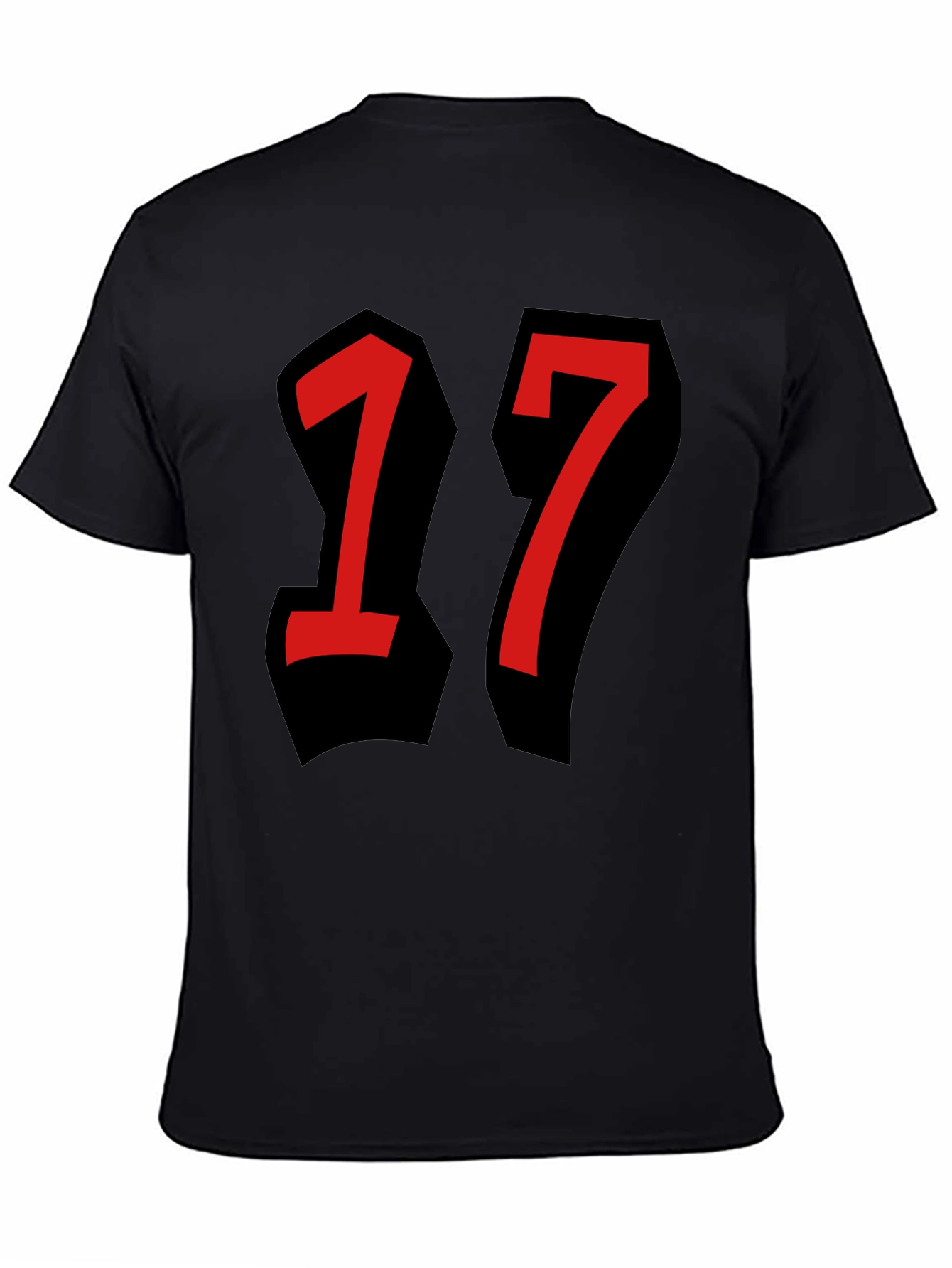 Bold Number 17 Graphic Tee - Black T-Shirt