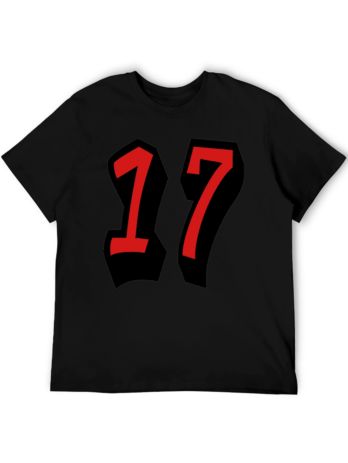 Bold Number 17 Graphic Tee - Black T-Shirt