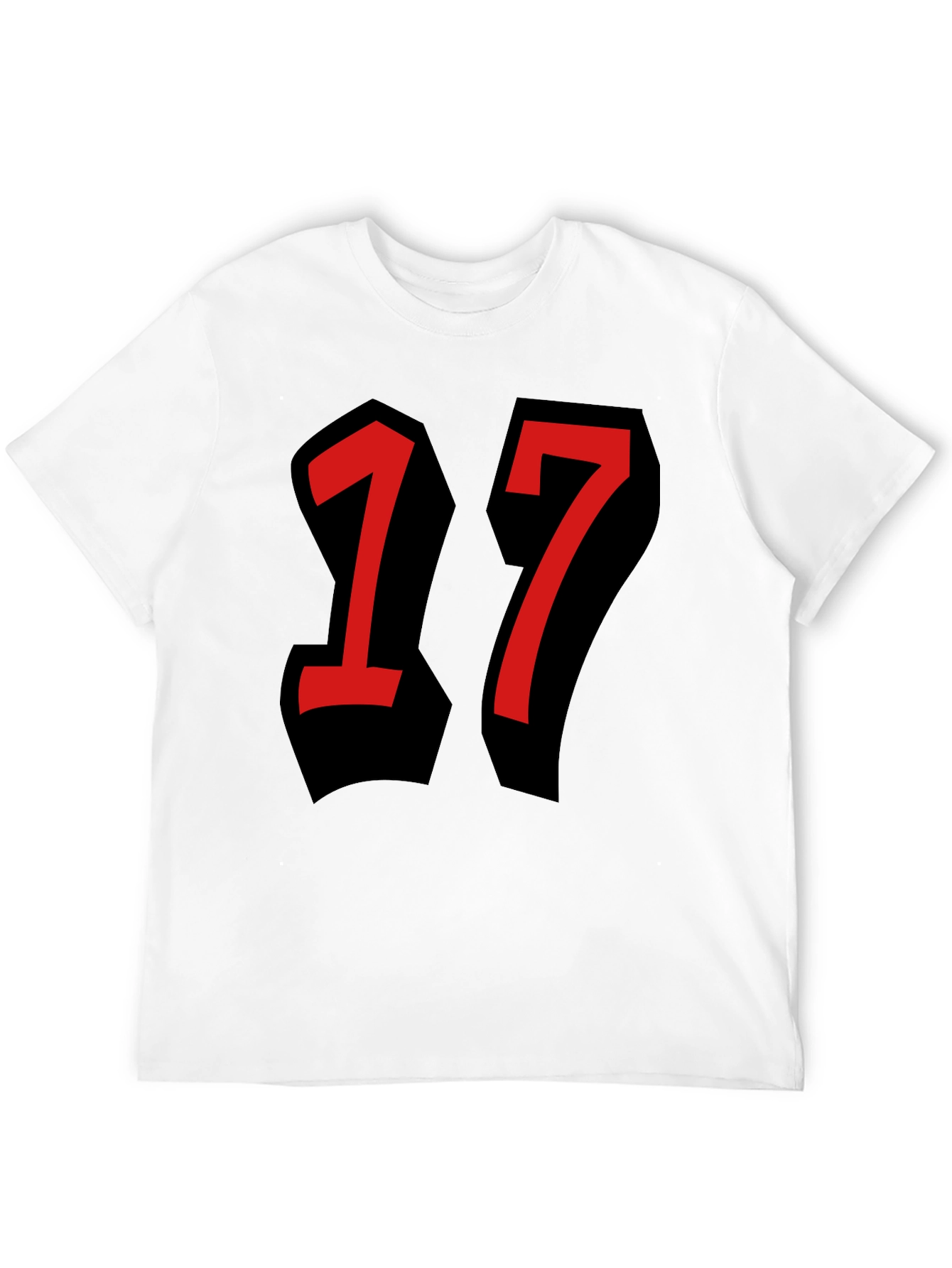 Bold Number 17 Graphic Tee - Black T-Shirt