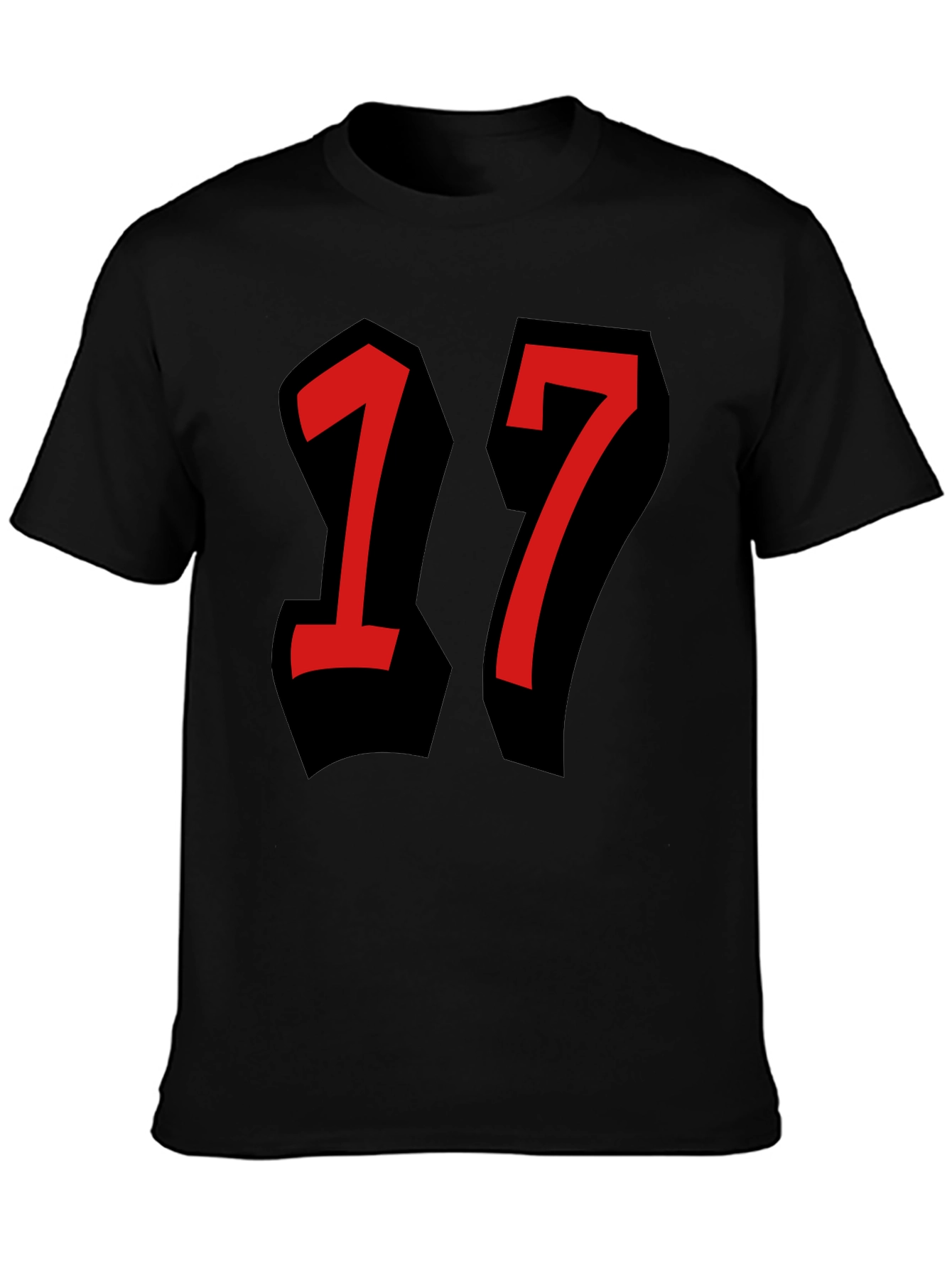 Bold Number 17 Graphic Tee - Black T-Shirt