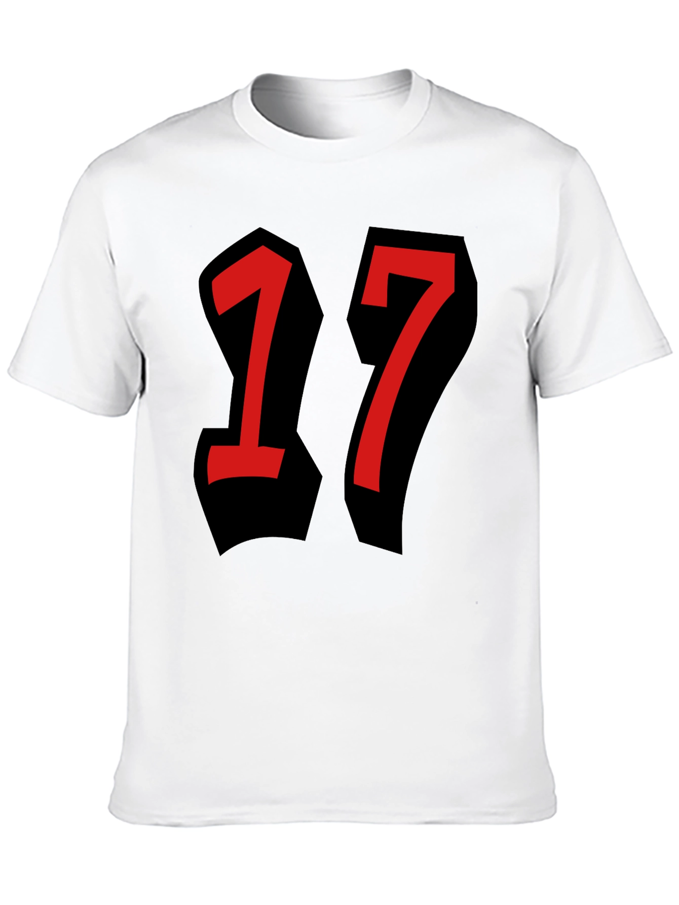 Bold Number 17 Graphic Tee - Black T-Shirt