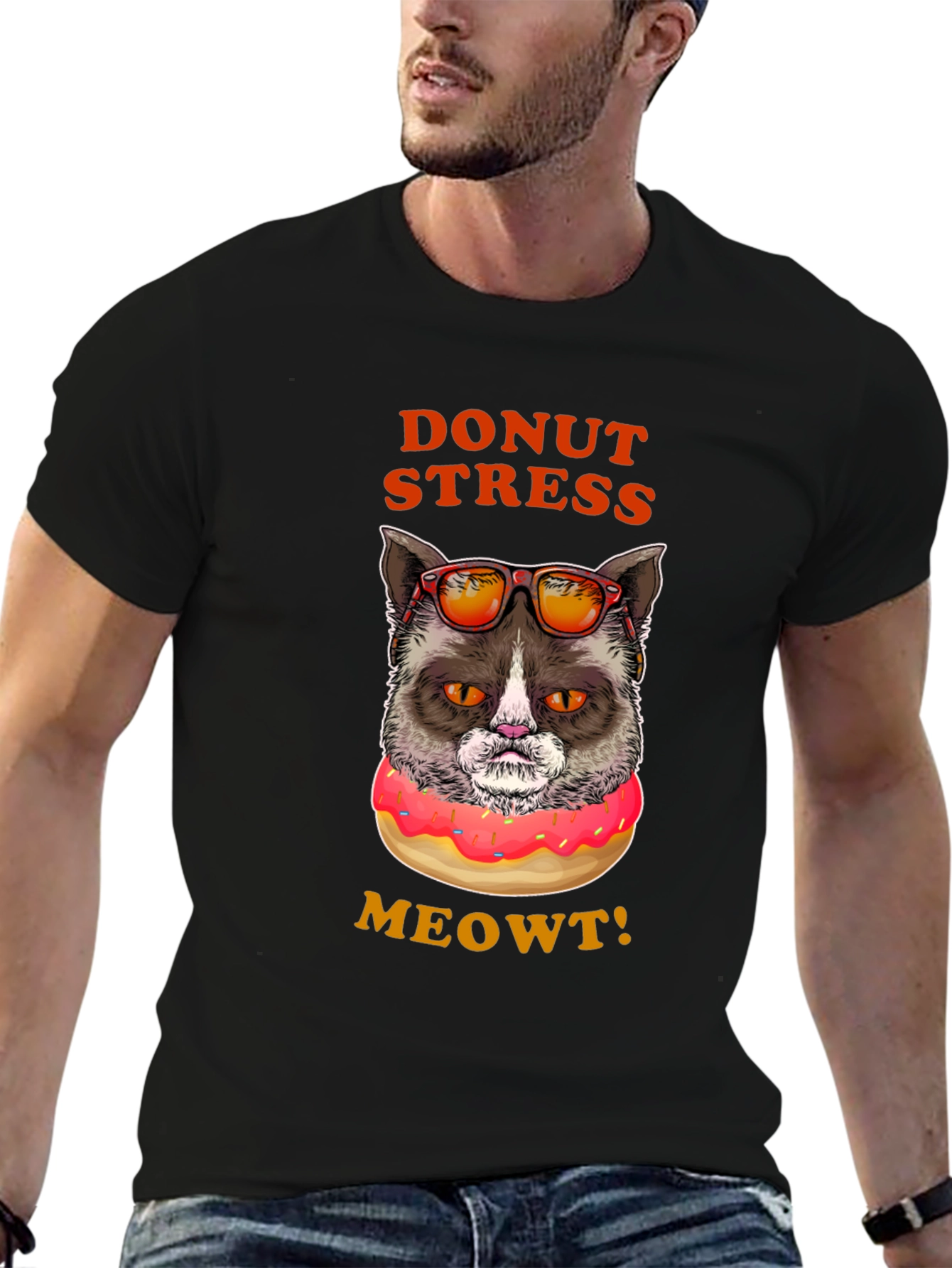 Donut Stress Meowt! Funny Cat T-Shirt