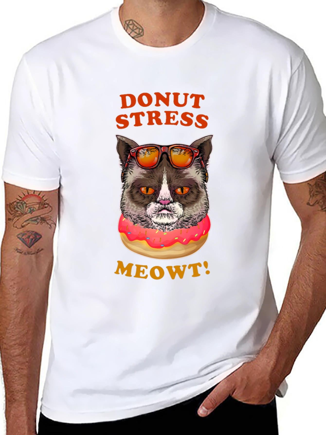 Donut Stress Meowt! Funny Cat T-Shirt