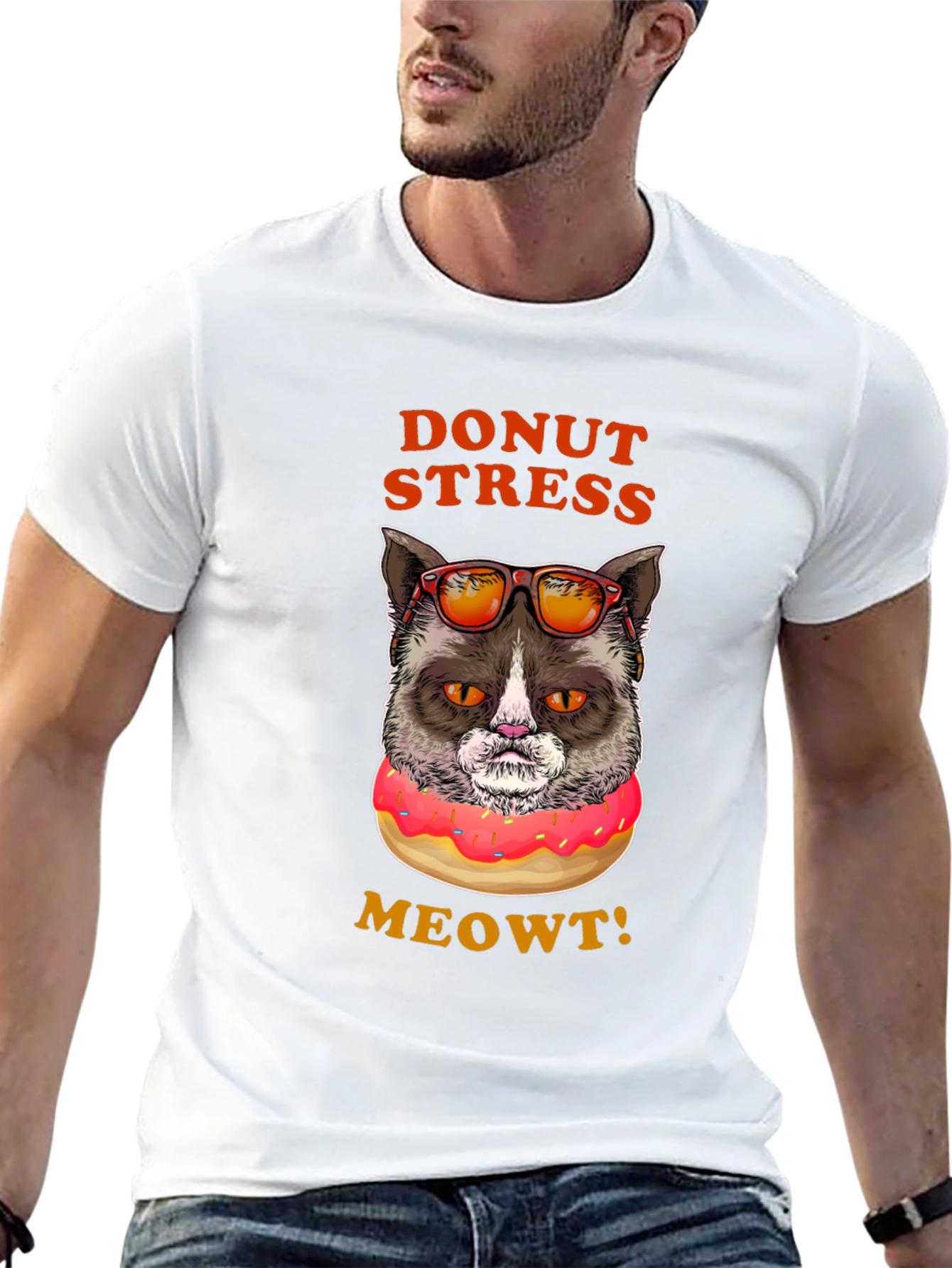 Donut Stress Meowt! Funny Cat T-Shirt