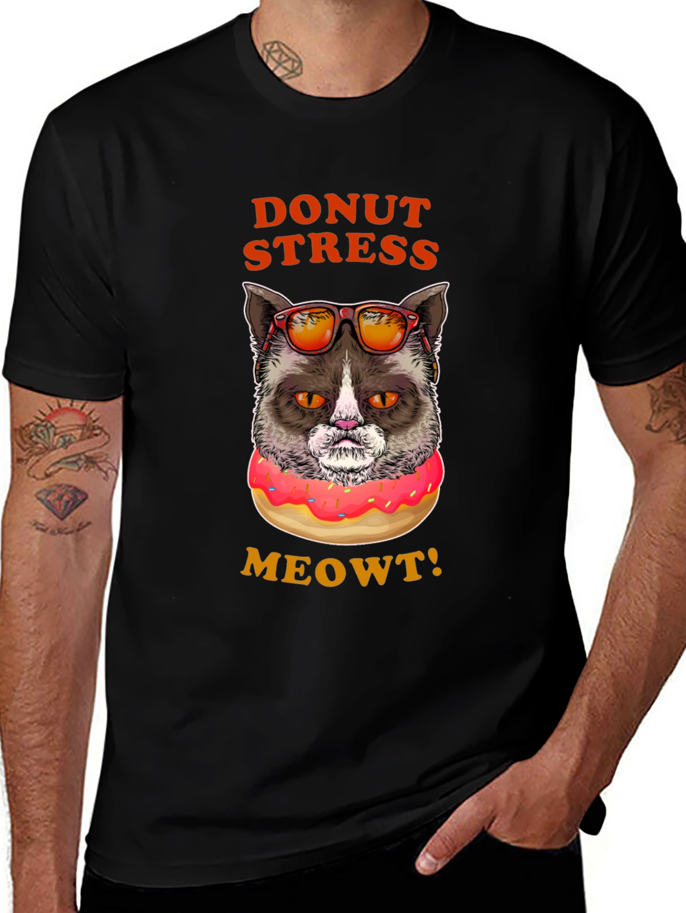 Donut Stress Meowt! Funny Cat T-Shirt
