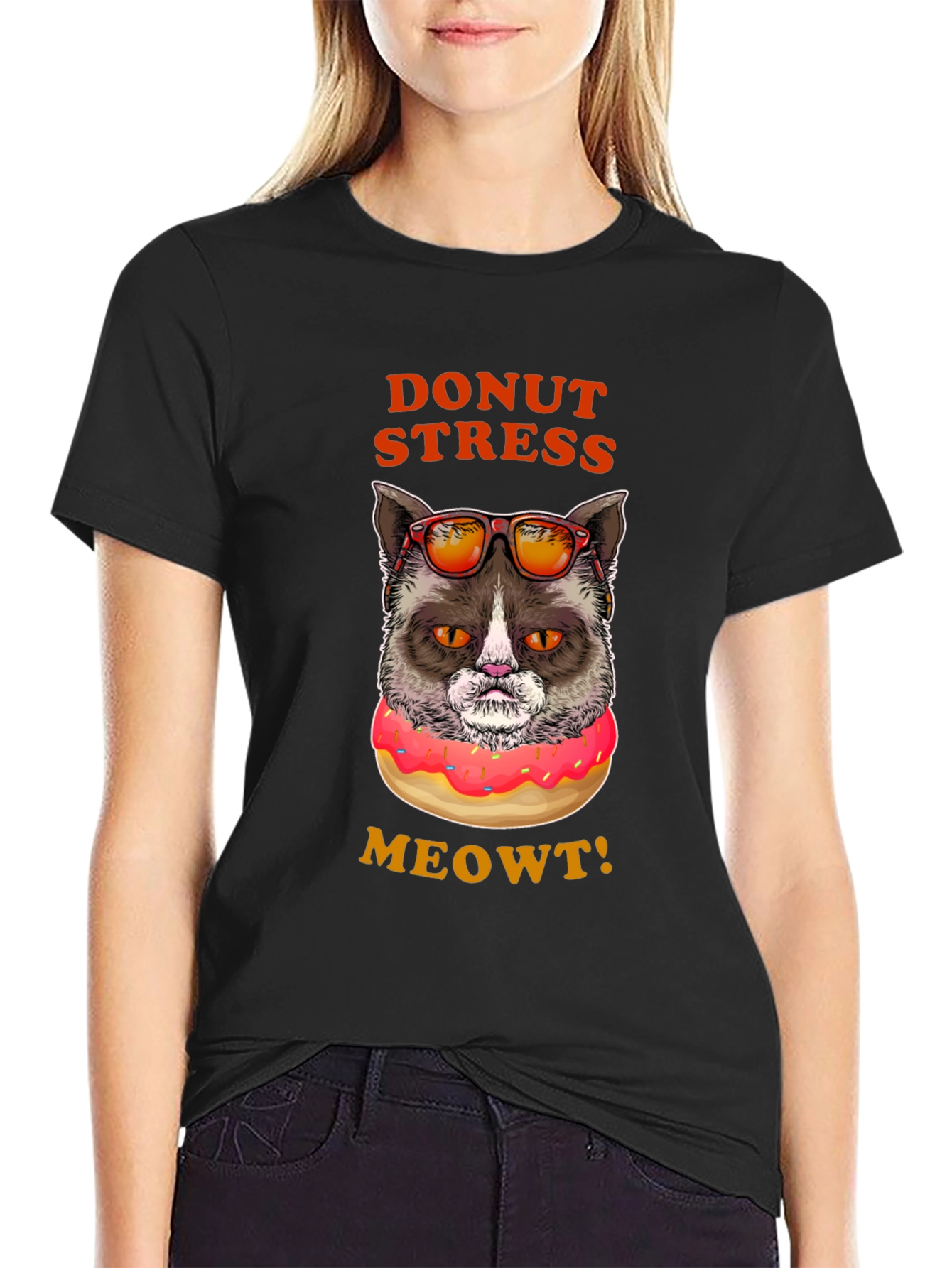 Donut Stress Meowt! Funny Cat T-Shirt