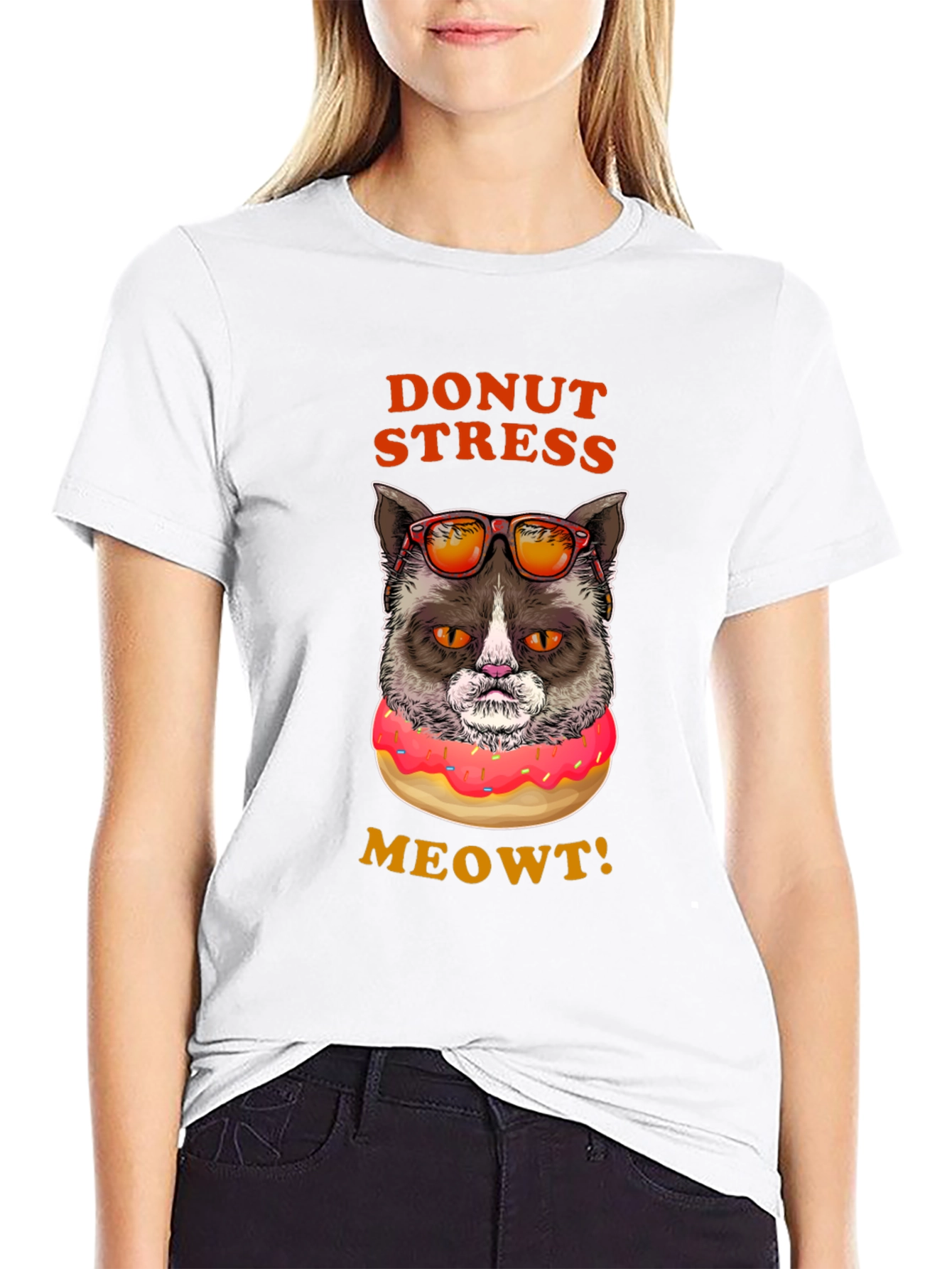 Donut Stress Meowt! Funny Cat T-Shirt