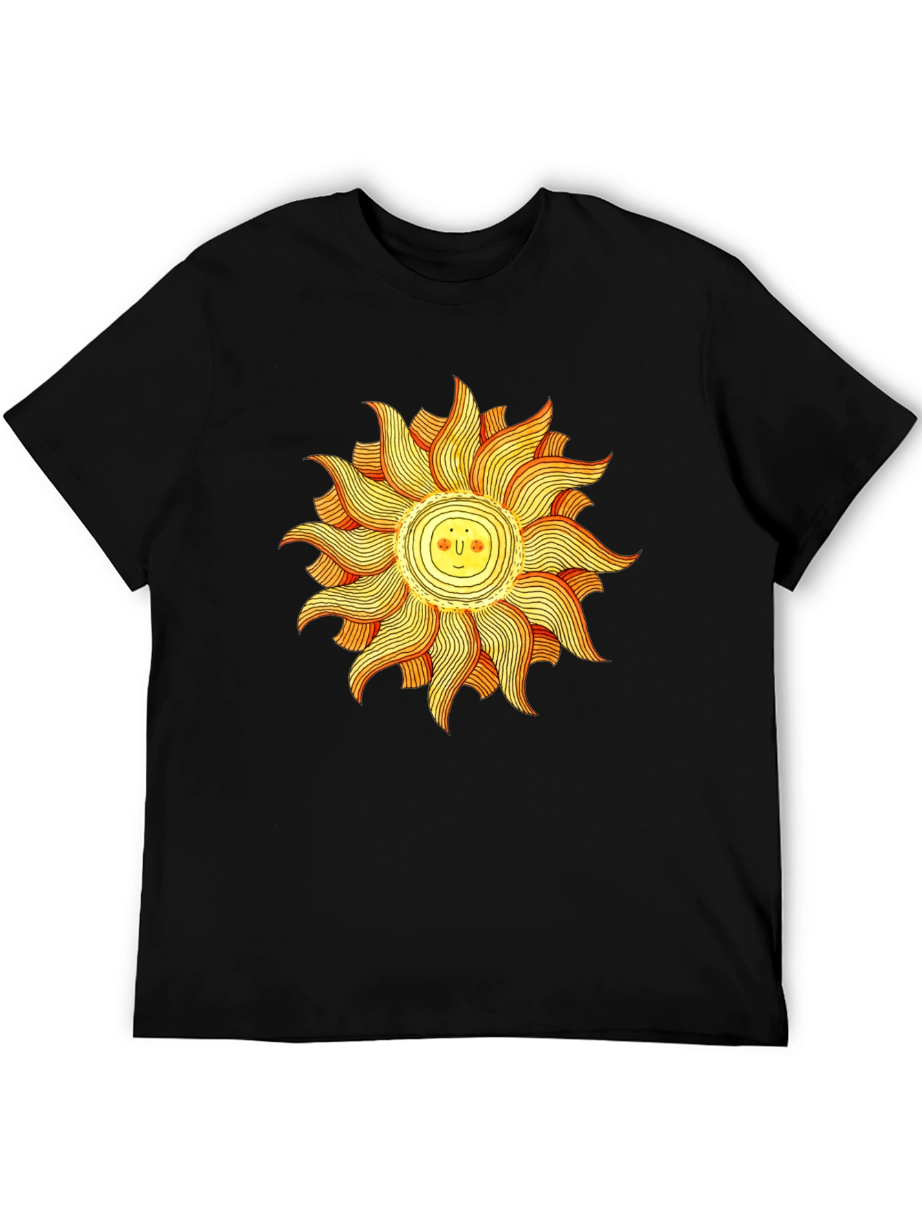 Smiling Sun Graphic Black Tee