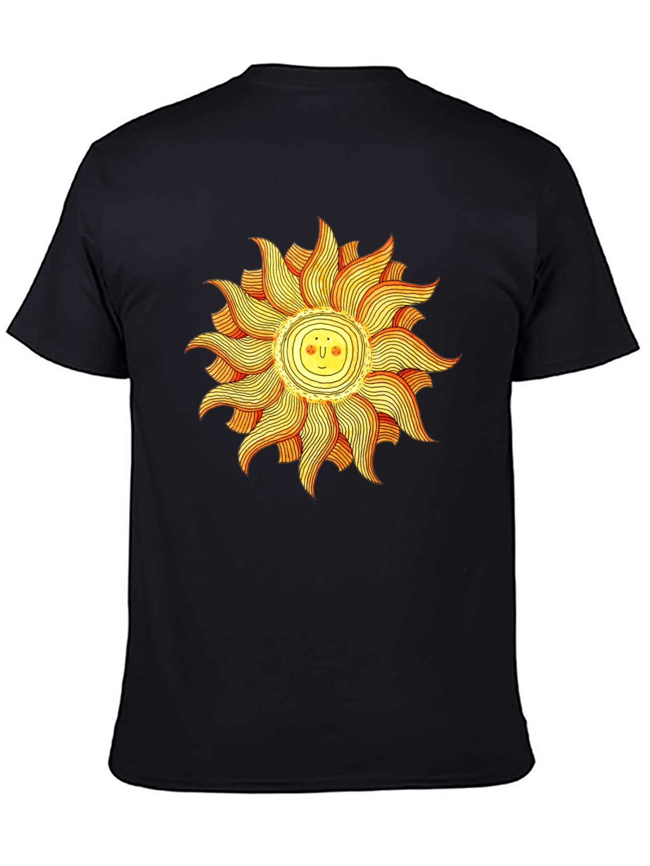 Smiling Sun Graphic Black Tee