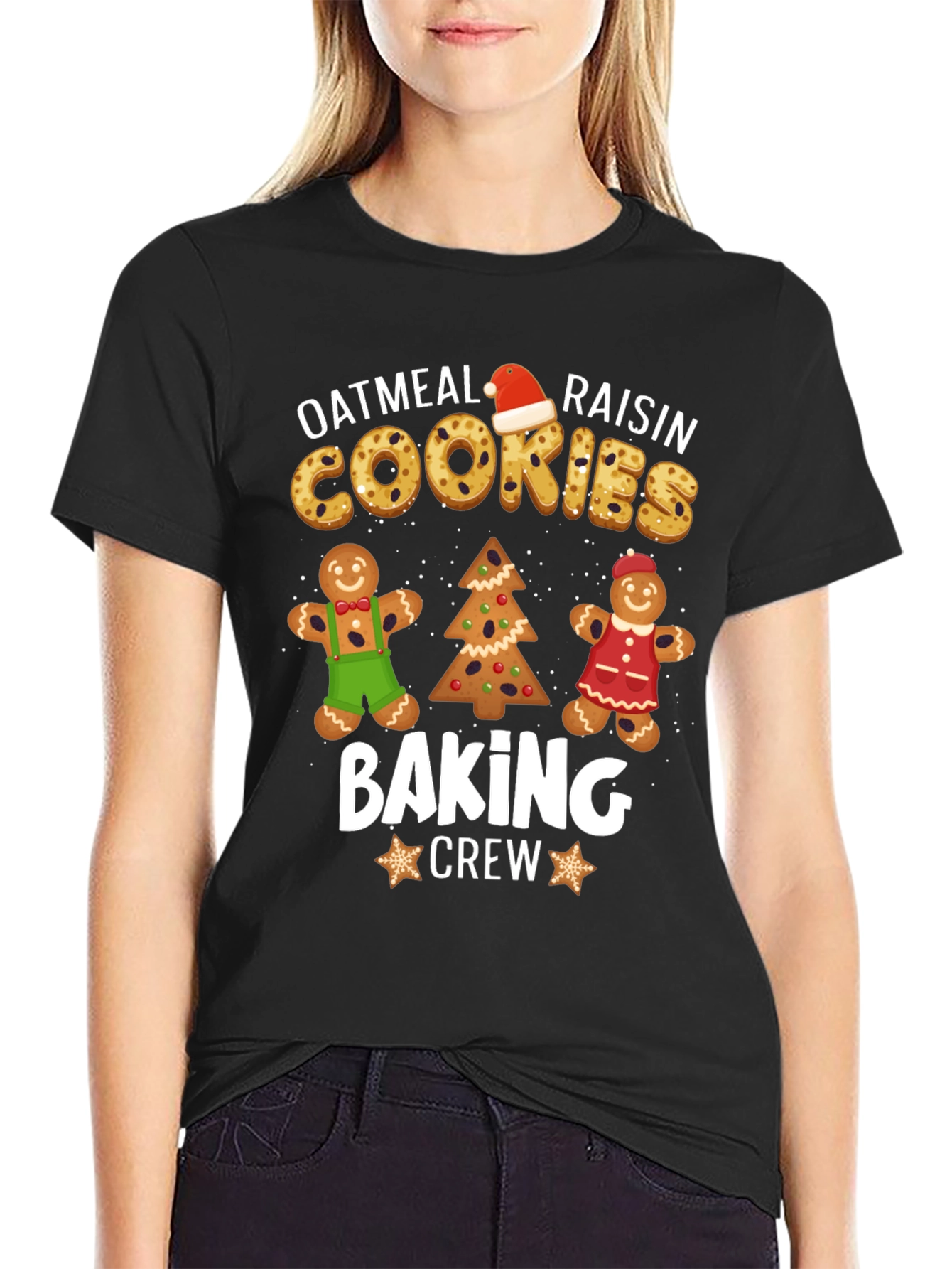 Oatmeal Raisin Cookies Baking Crew Christmas T-Shirt