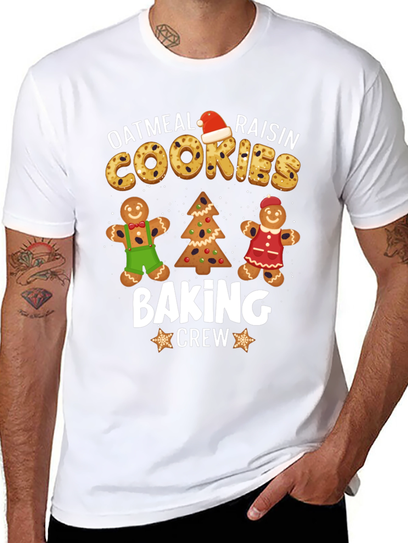 Oatmeal Raisin Cookies Baking Crew Christmas T-Shirt