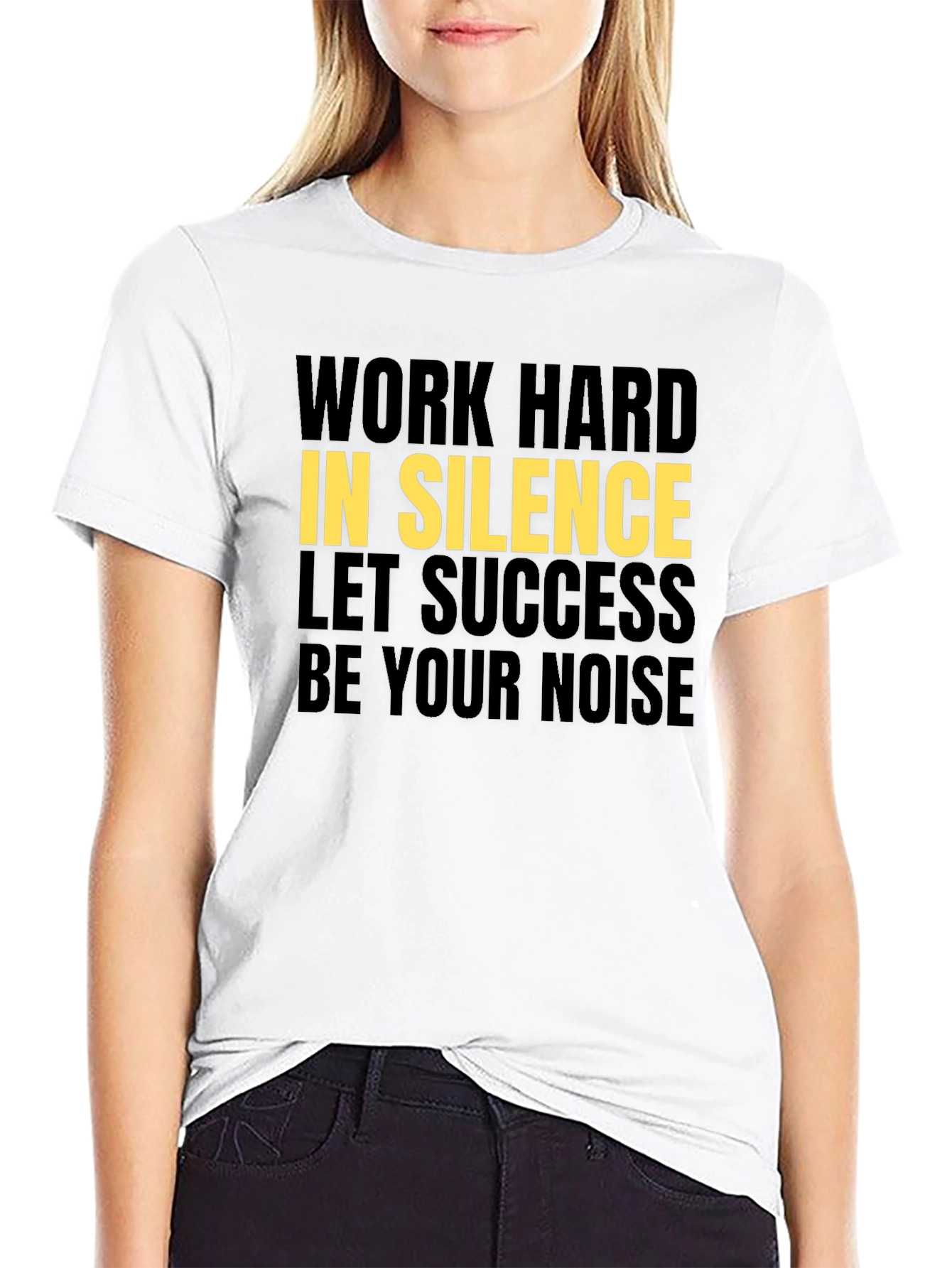 Motivational Graphic Tee - Work Hard in Silence
