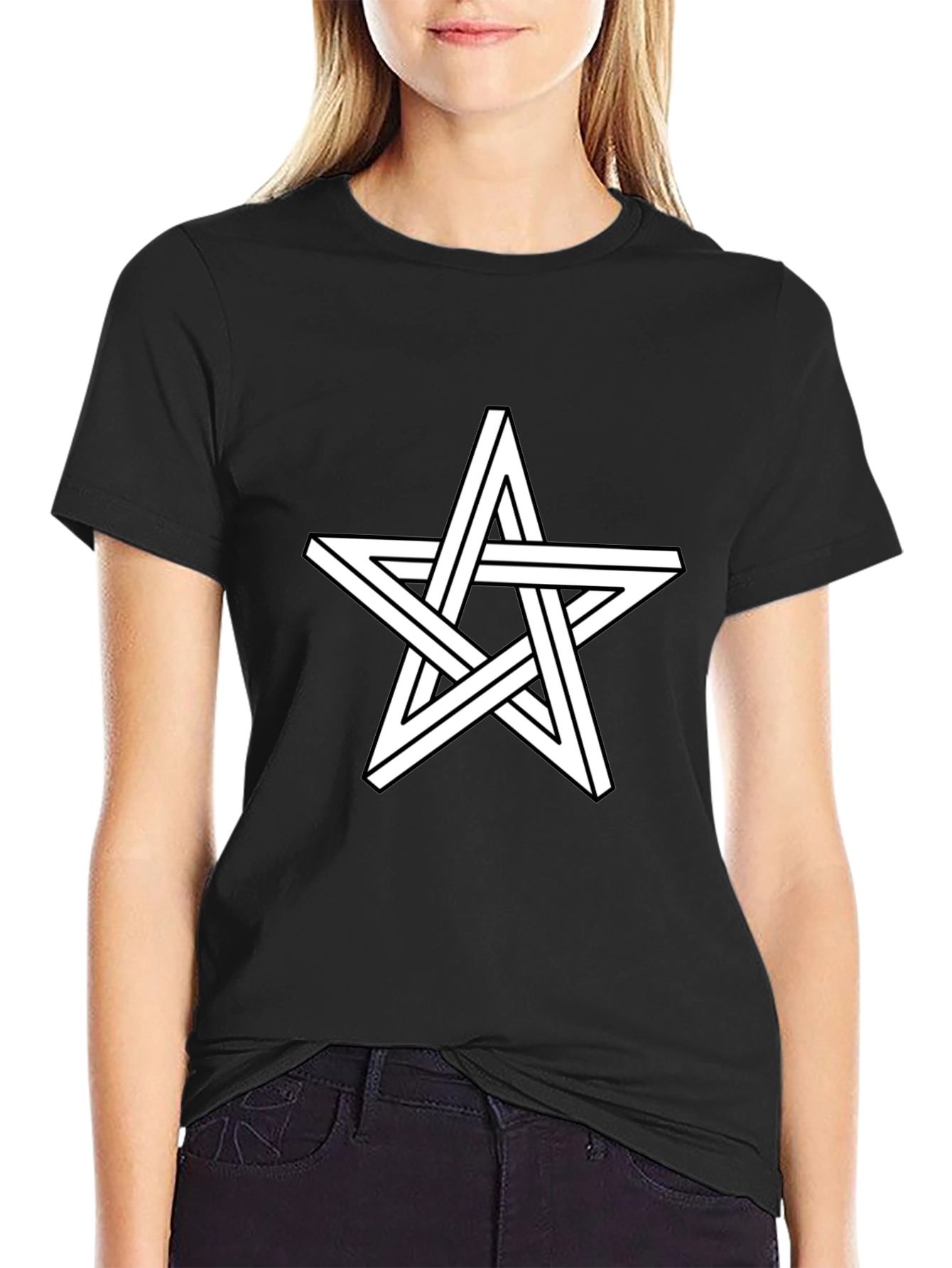 Optical Illusion Star Graphic T-Shirt