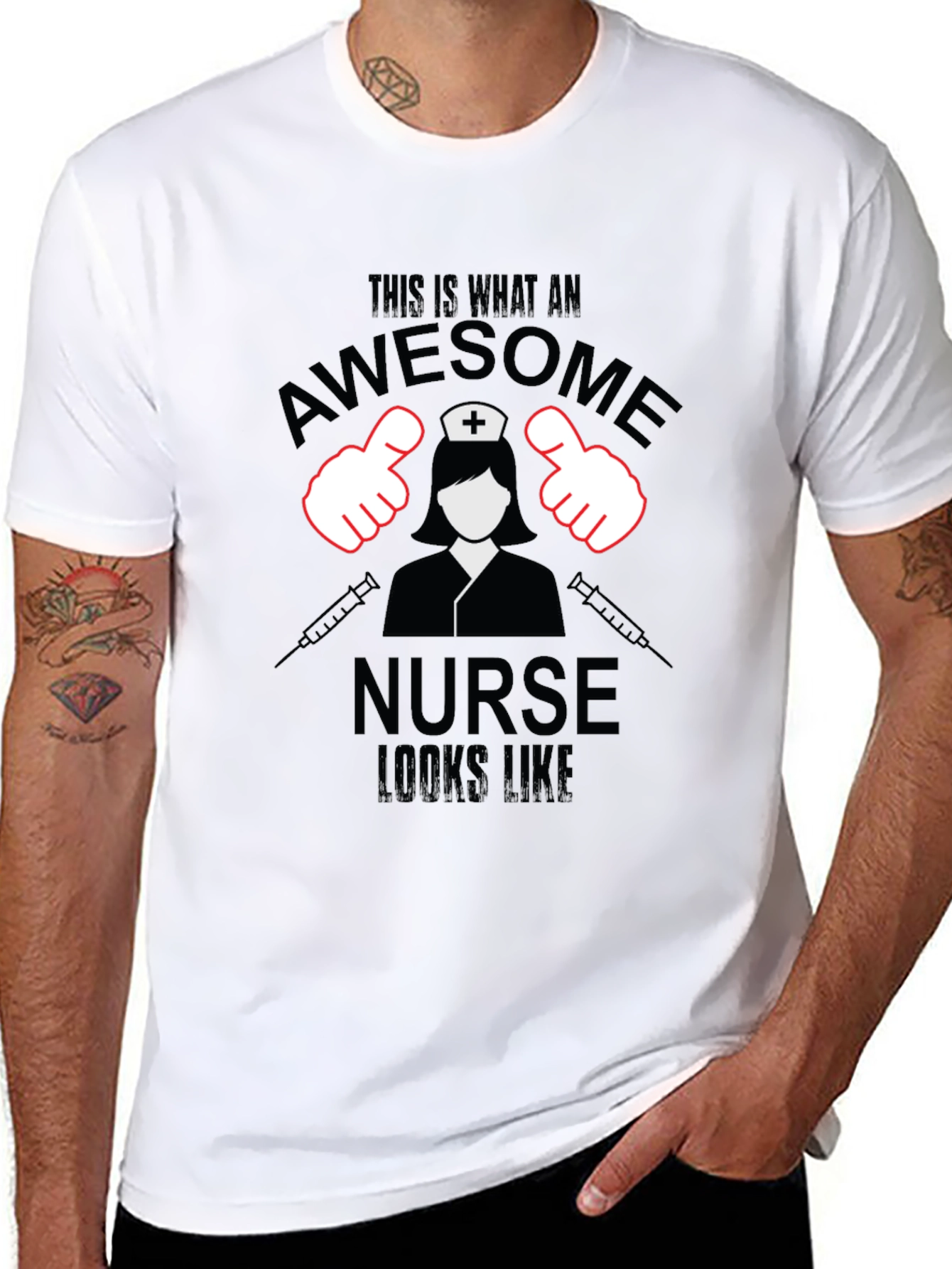 Awesome Nurse T-Shirt - Black Cotton Tee