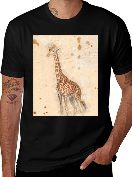 Giraffe Sketch T-Shirt - Unique Graphic Tee