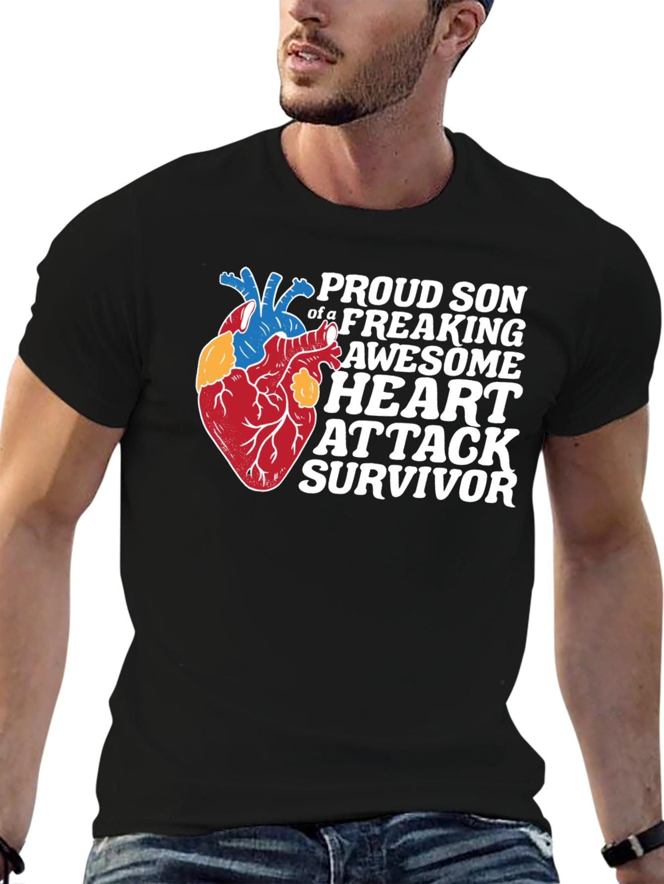 Proud Son Heart Attack Survivor Graphic Tee
