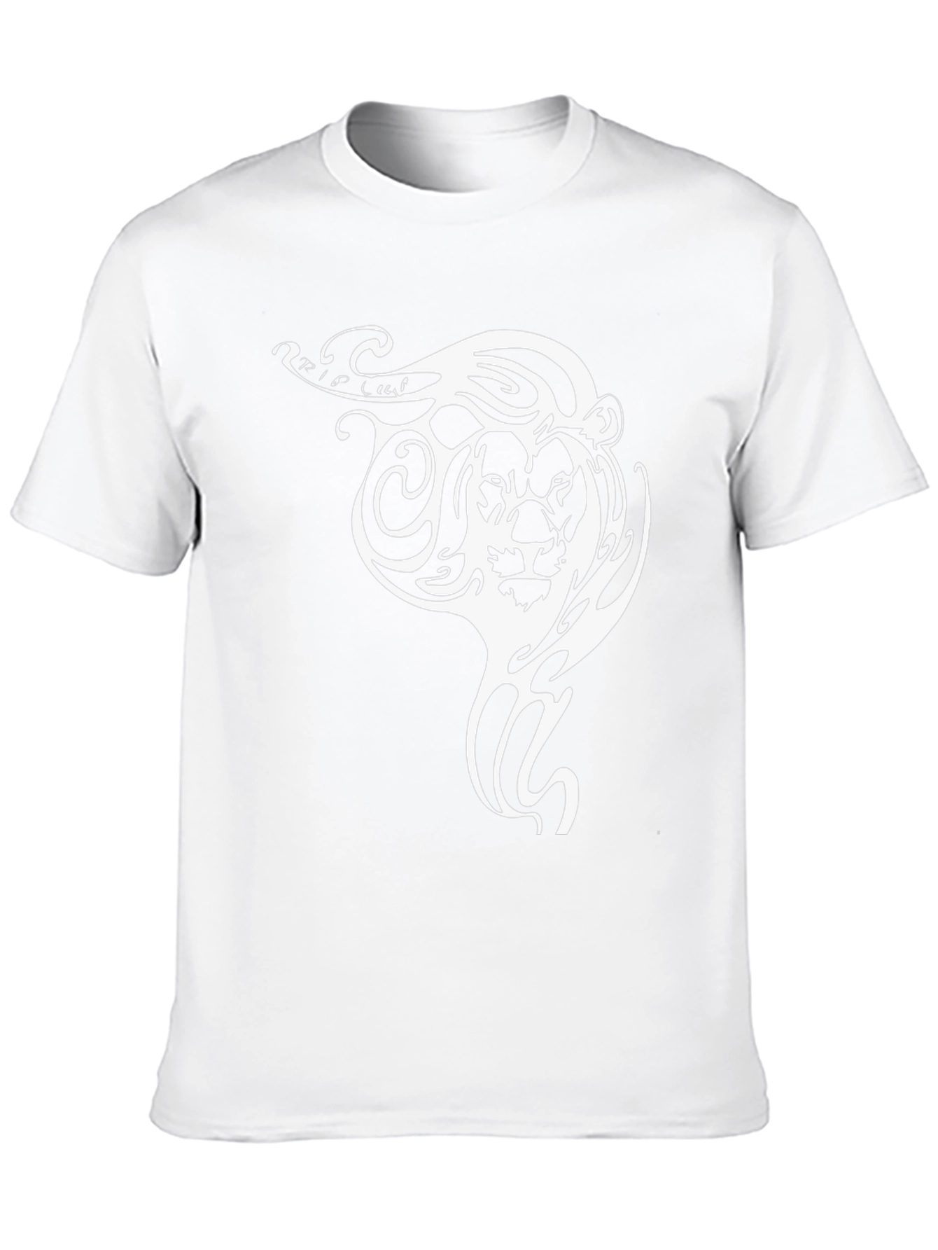Lion Tribal Tattoo Graphic T-Shirt - Black