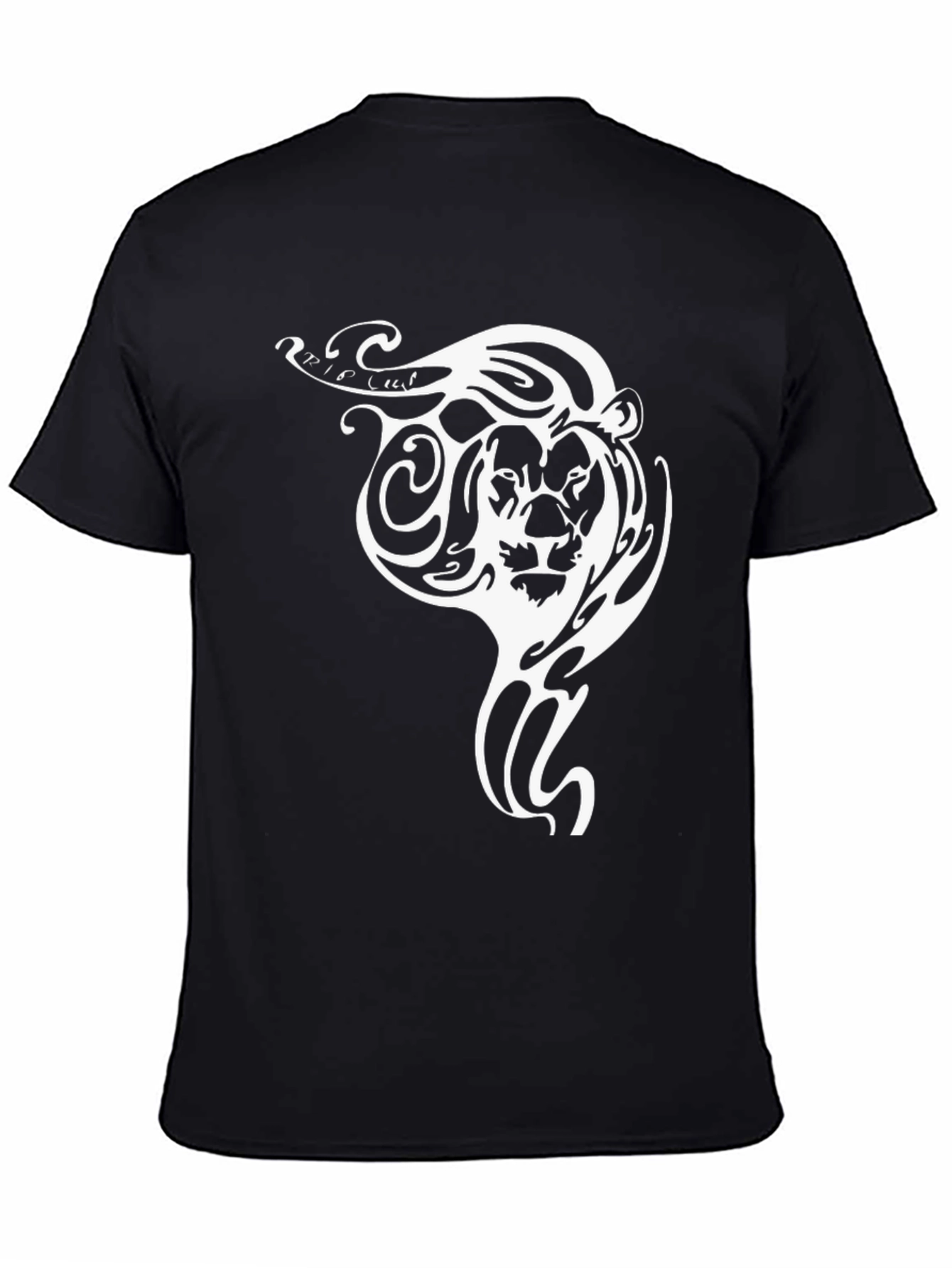 Lion Tribal Tattoo Graphic T-Shirt - Black