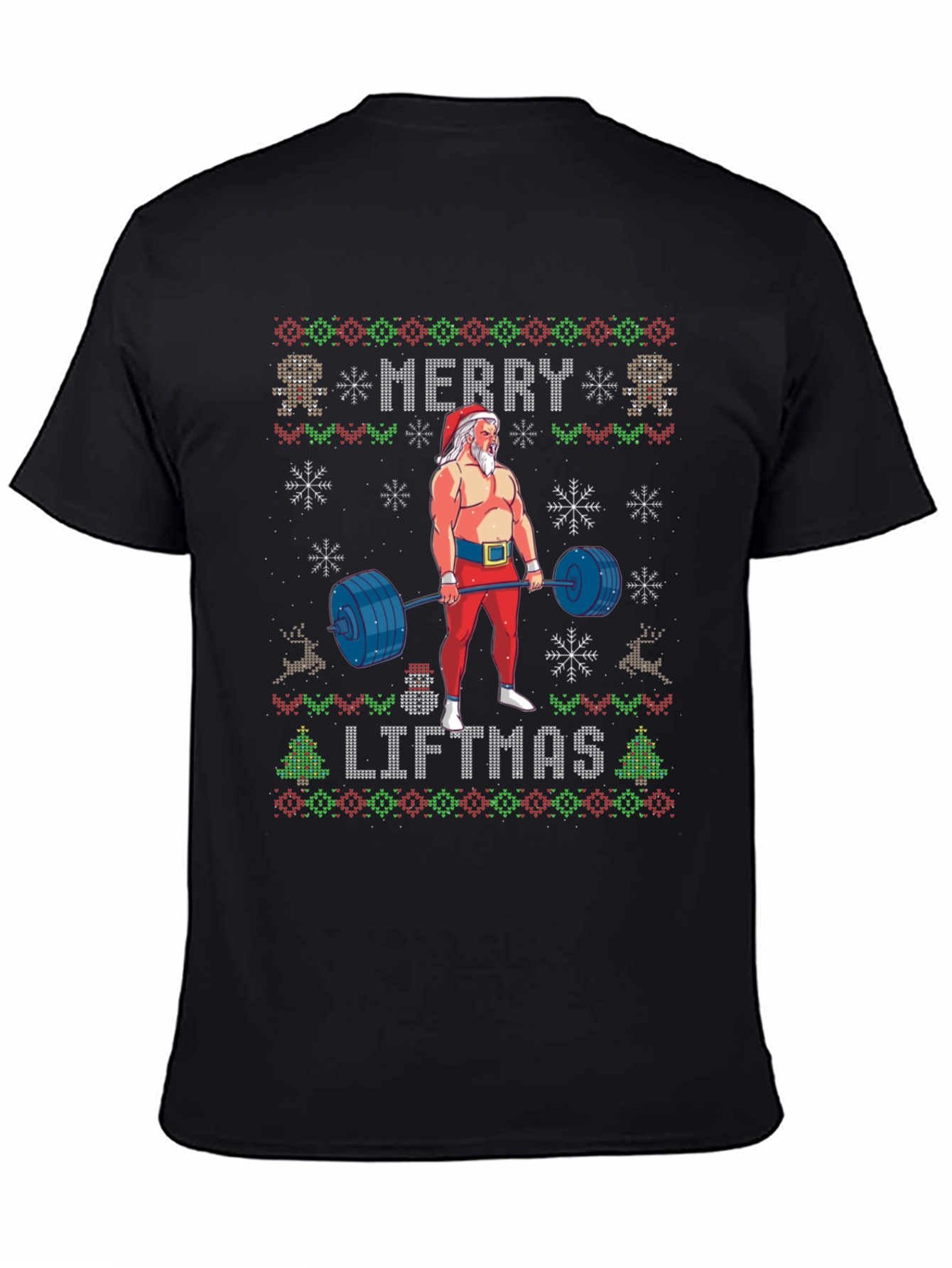 Merry Liftmas Weightlifting Santa T-Shirt