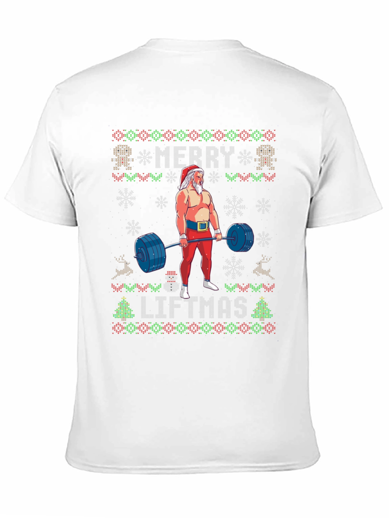 Merry Liftmas Weightlifting Santa T-Shirt