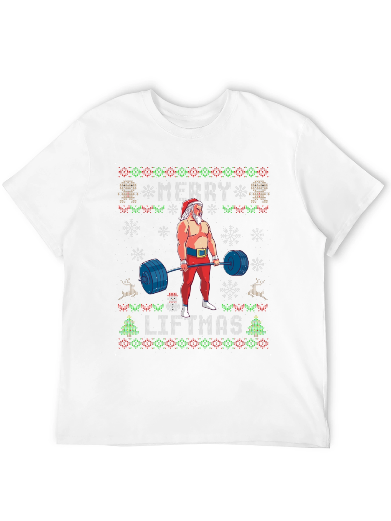 Merry Liftmas Weightlifting Santa T-Shirt