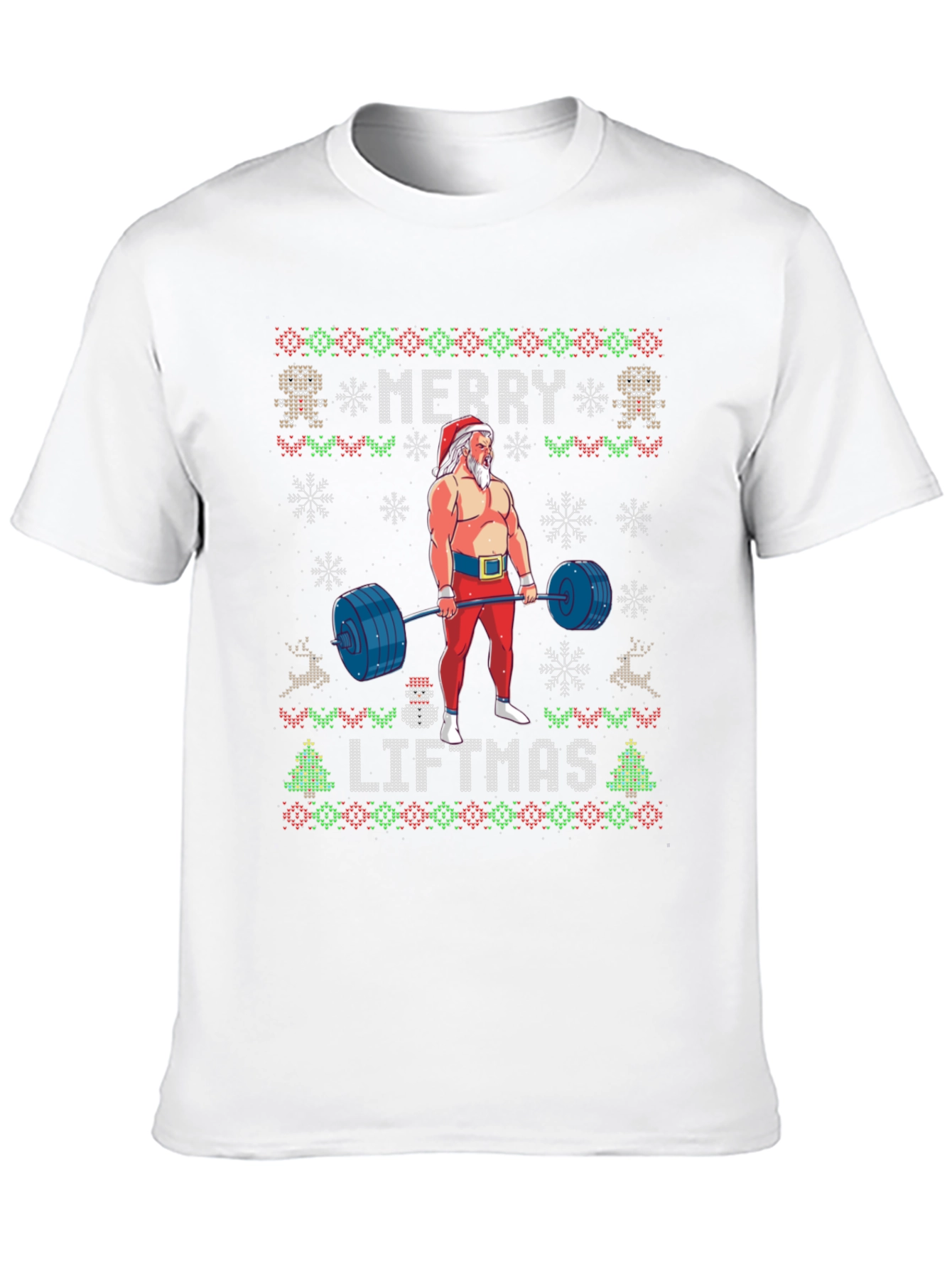 Merry Liftmas Weightlifting Santa T-Shirt