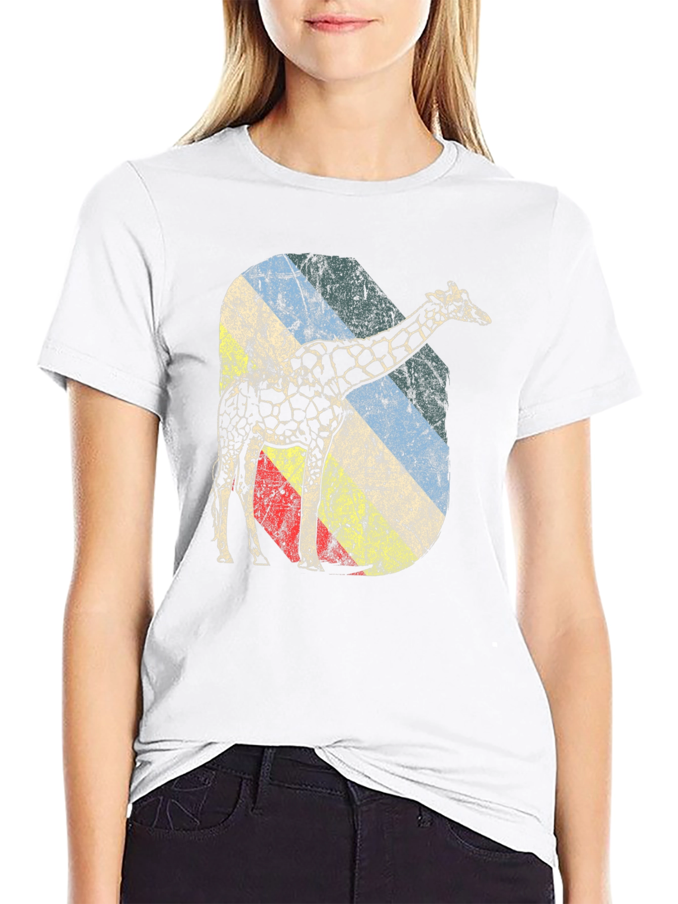 Retro Giraffe Graphic Tee - Unique Design