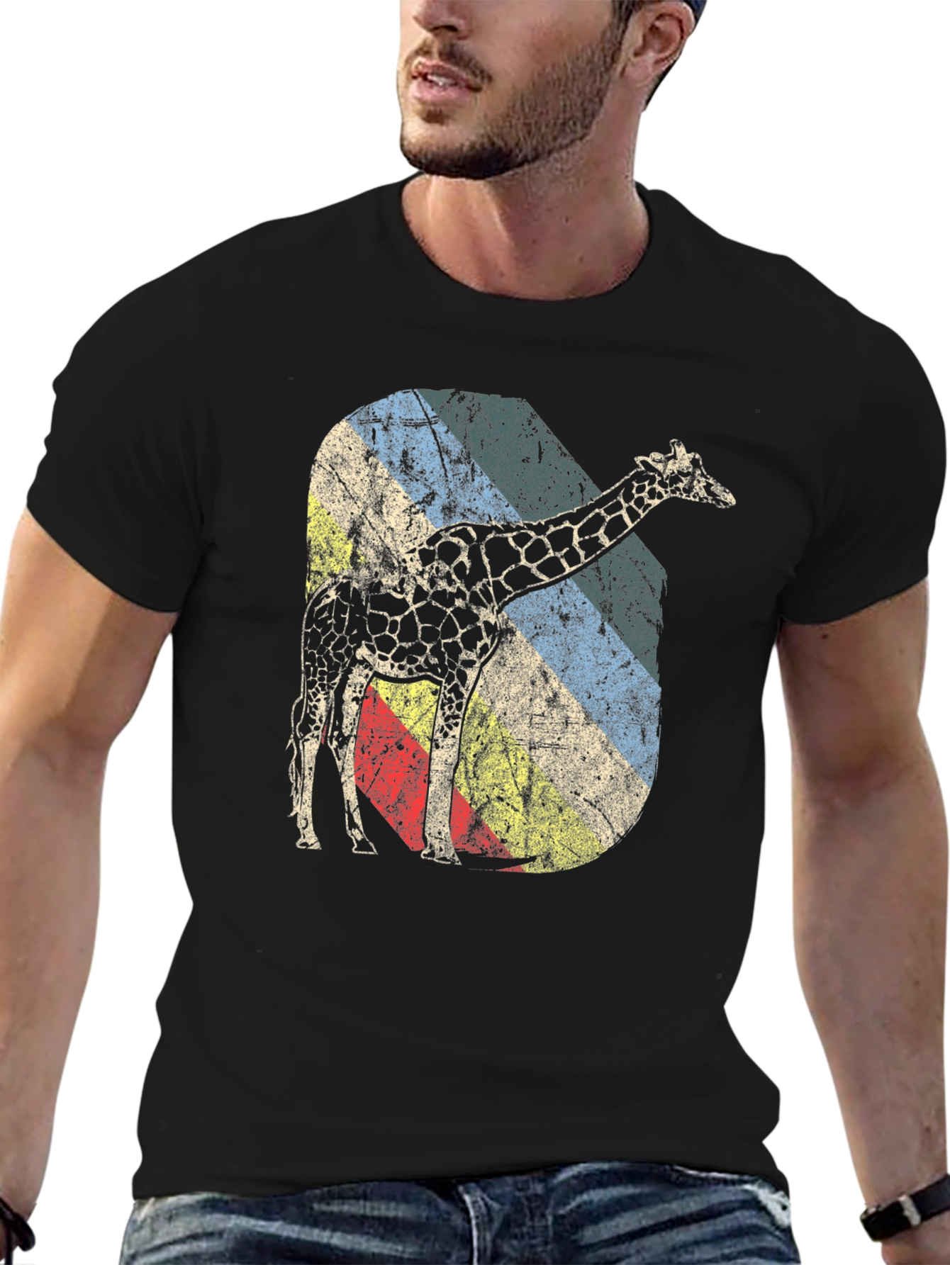Retro Giraffe Graphic Tee - Unique Design