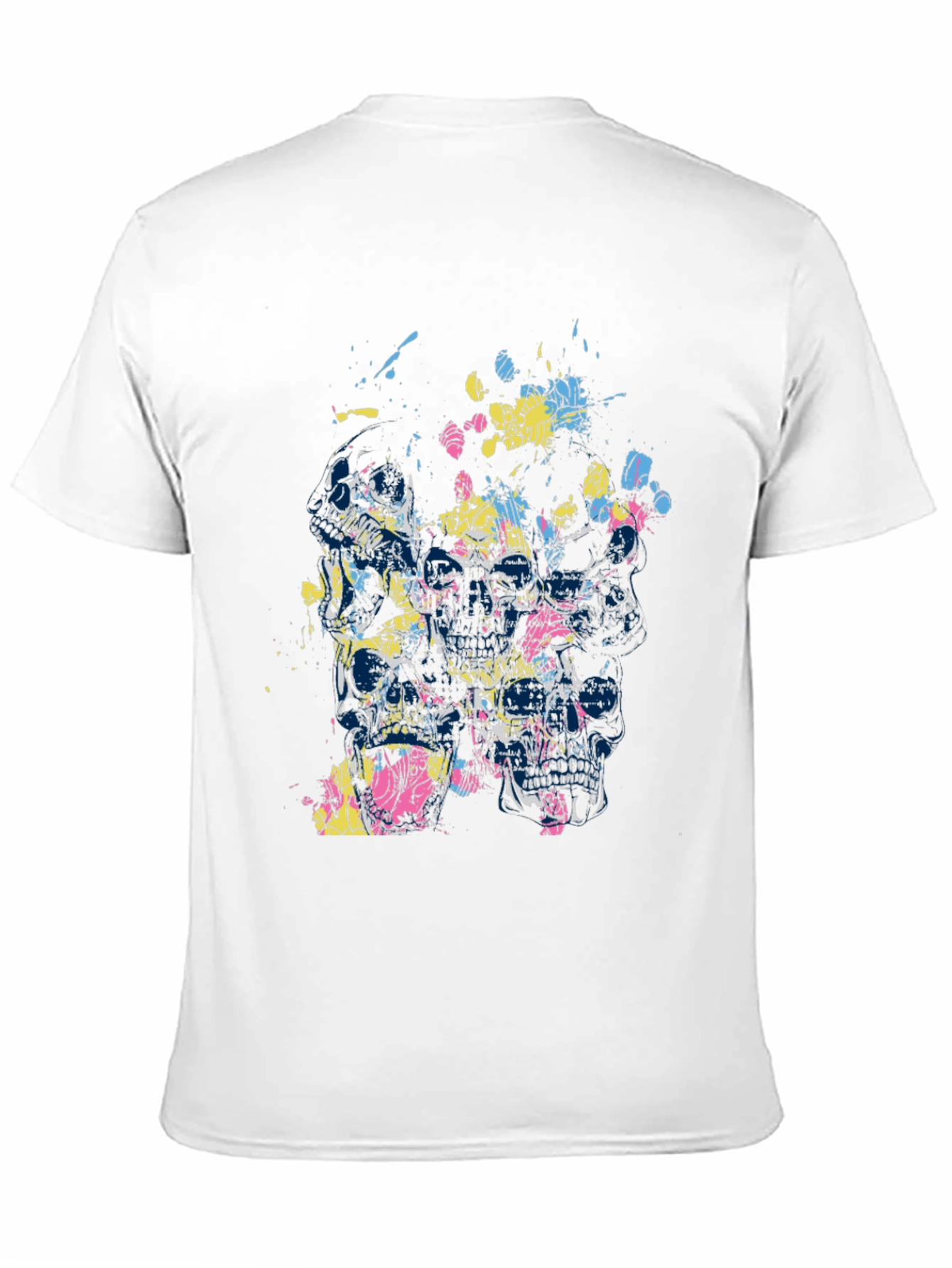 Skull Splatter Graphic Print Tee