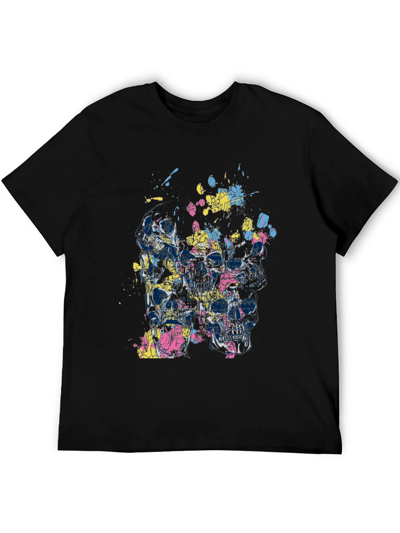Skull Splatter Graphic Print Tee