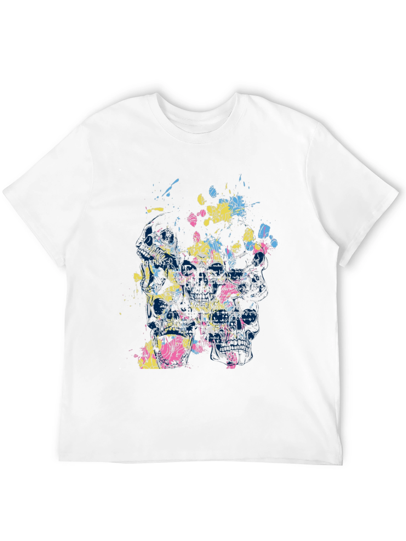 Skull Splatter Graphic Print Tee