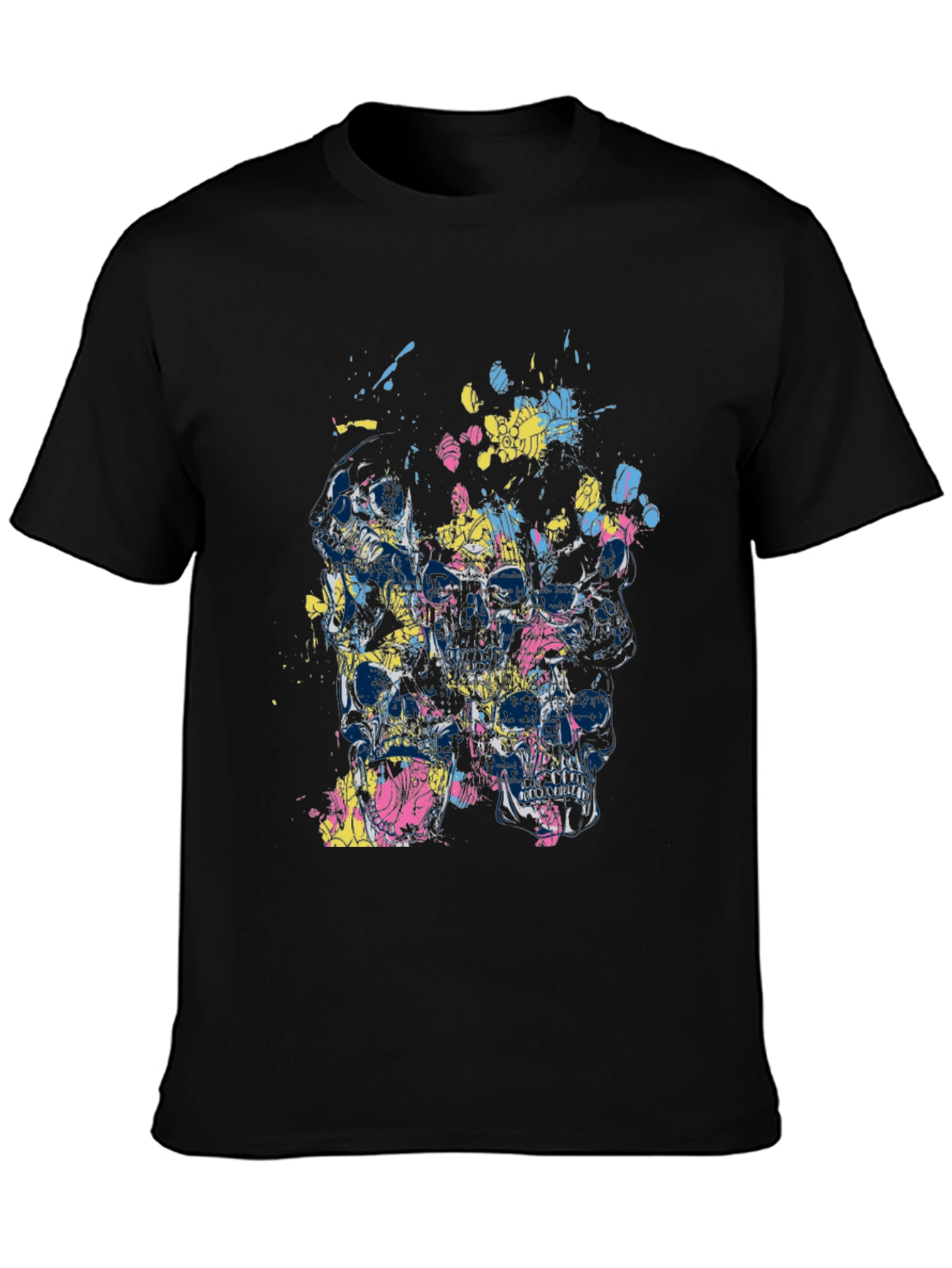 Skull Splatter Graphic Print Tee