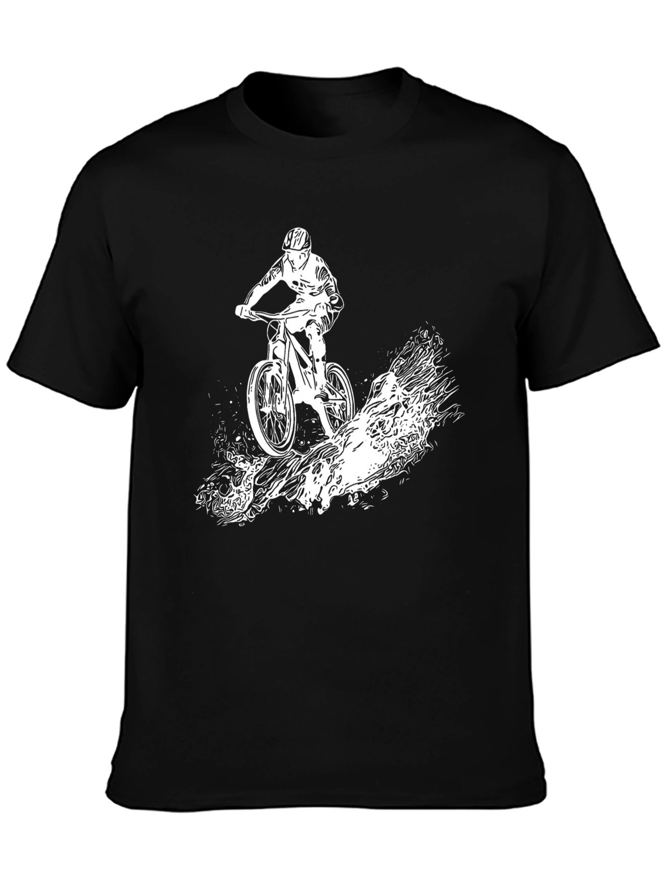 Mountain Biker Graphic Tee - Black Cotton T-Shirt