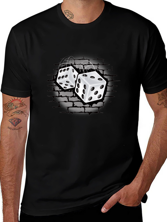 Rolling Dice Graphic T-Shirt - Black