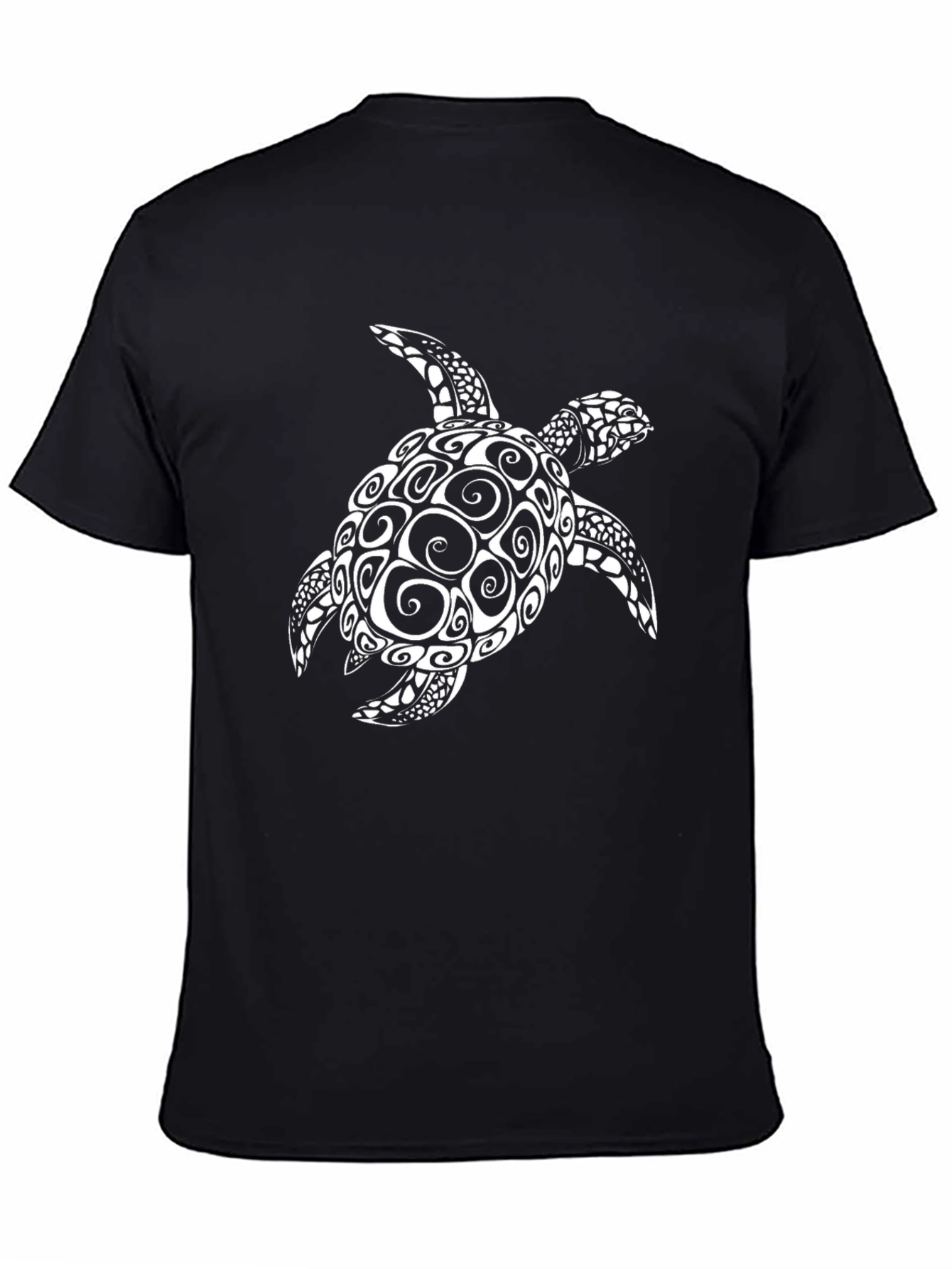 Tribal Sea Turtle Graphic Tee - Black