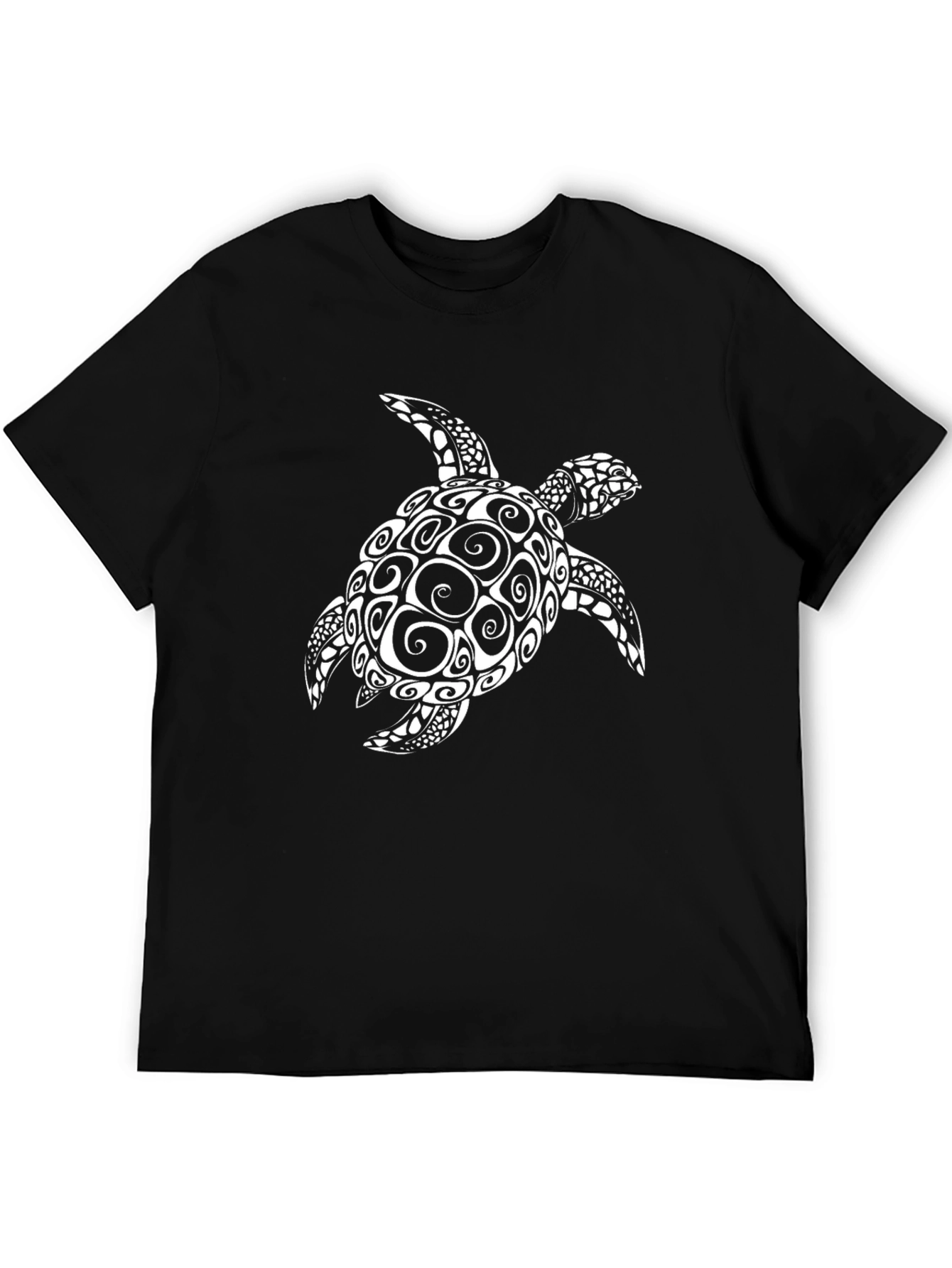 Tribal Sea Turtle Graphic Tee - Black