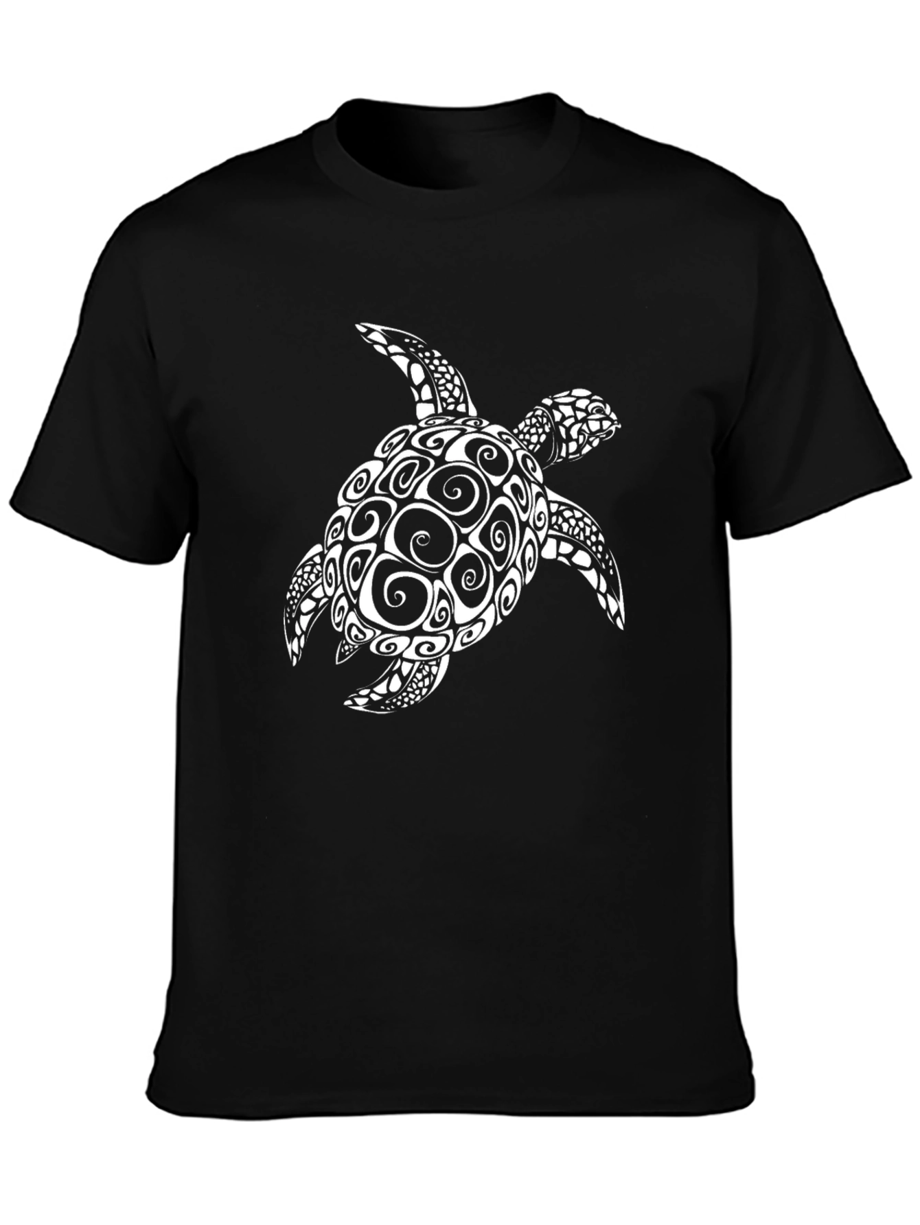 Tribal Sea Turtle Graphic Tee - Black