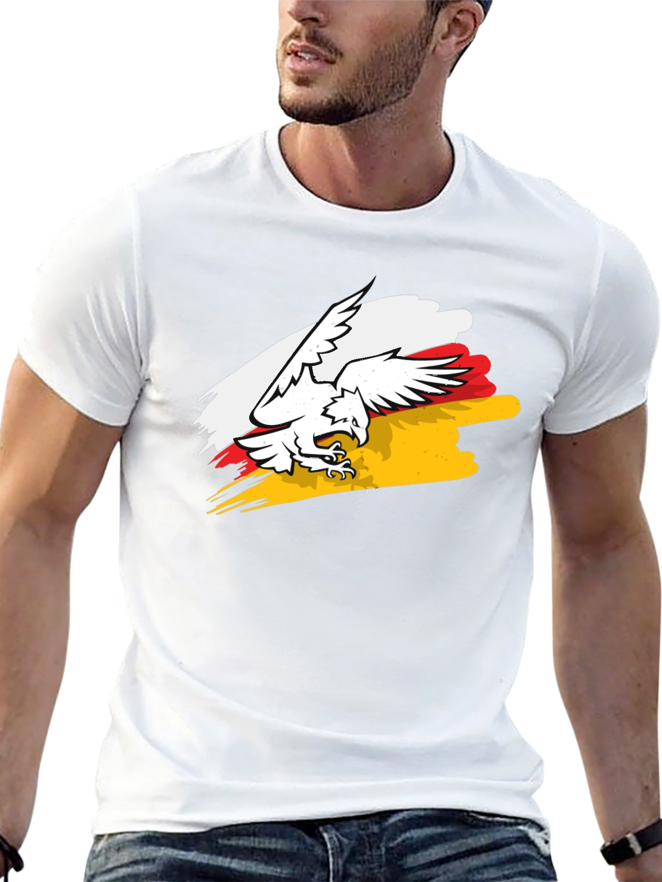 Eagle Crest Graphic Tee - Black Cotton T-Shirt