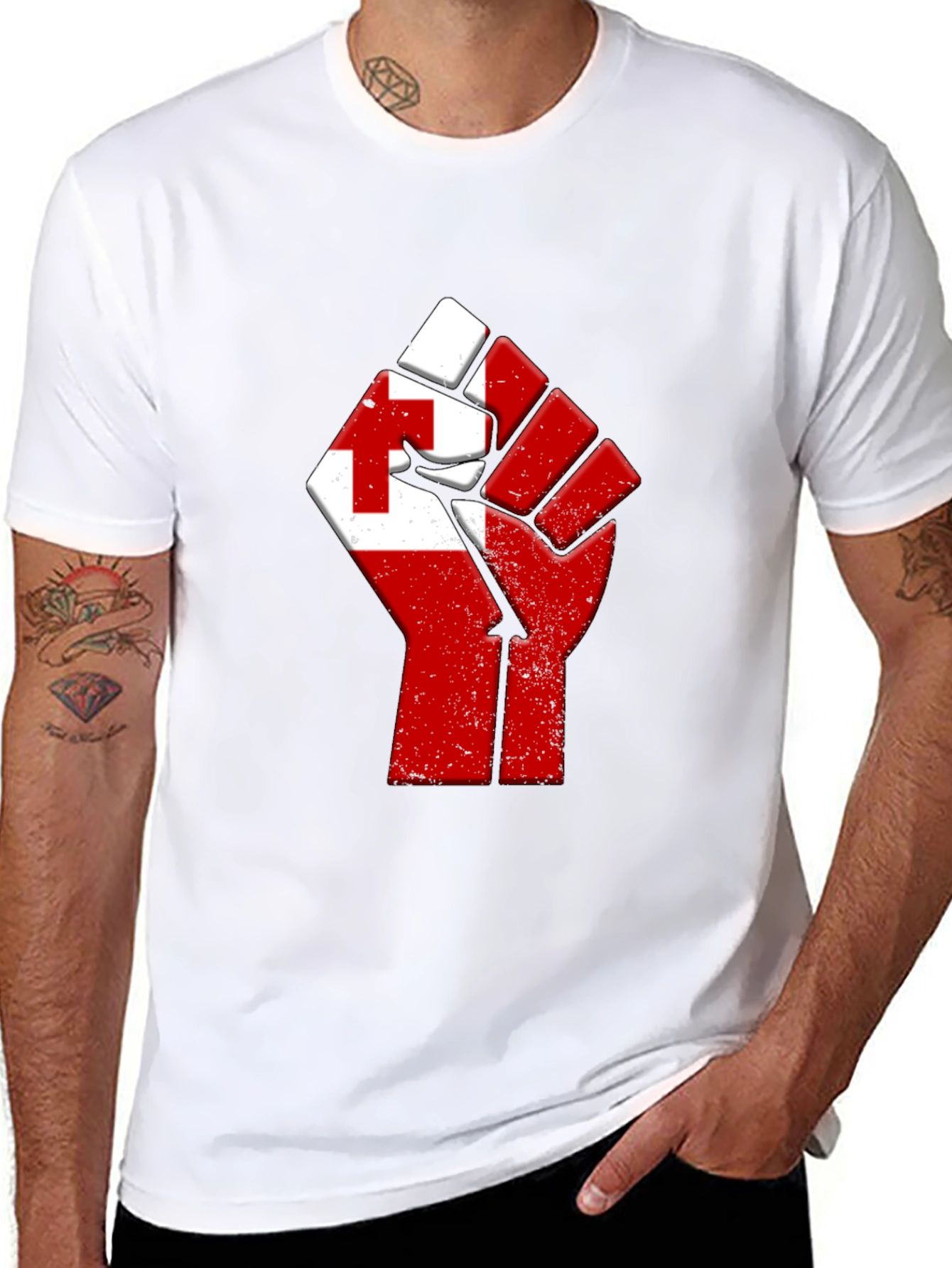 Tonga Flag Power Fist T-Shirt