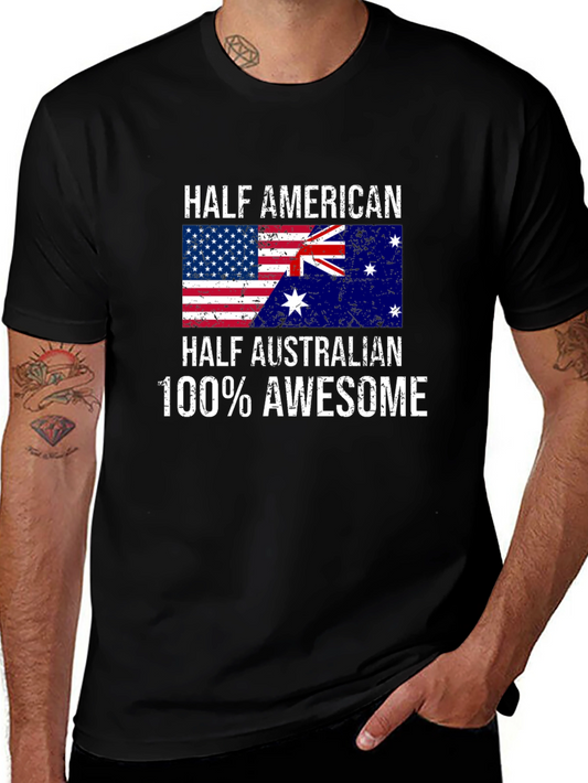 Half American Half Australian Awesome Graphic Tee
