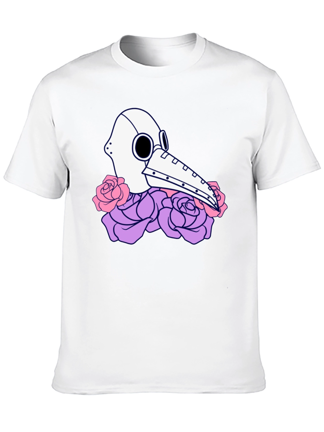 Plague Doctor Mask Floral Graphic Tee