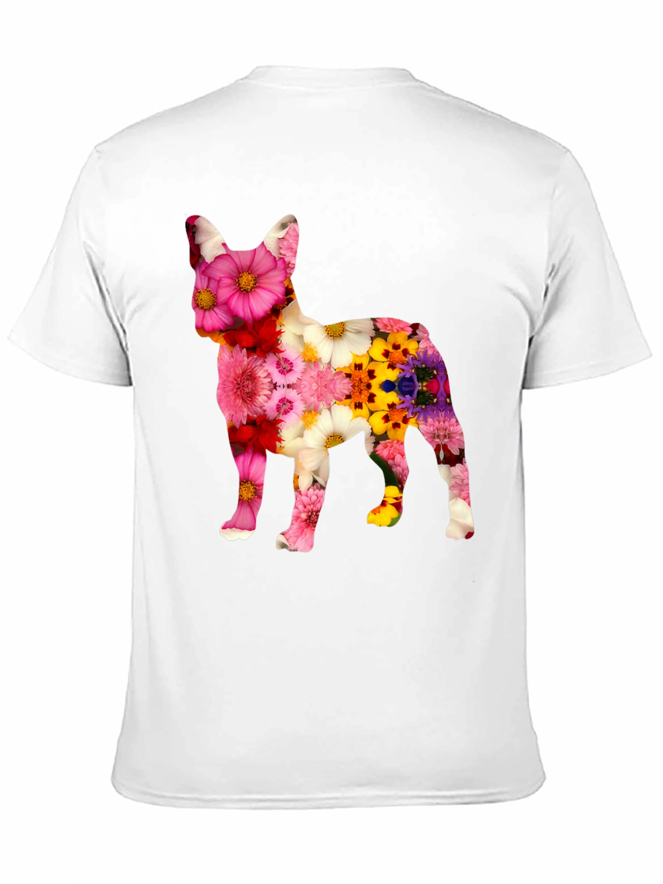 Floral Dog Graphic Tee - Unique Pattern T-Shirt